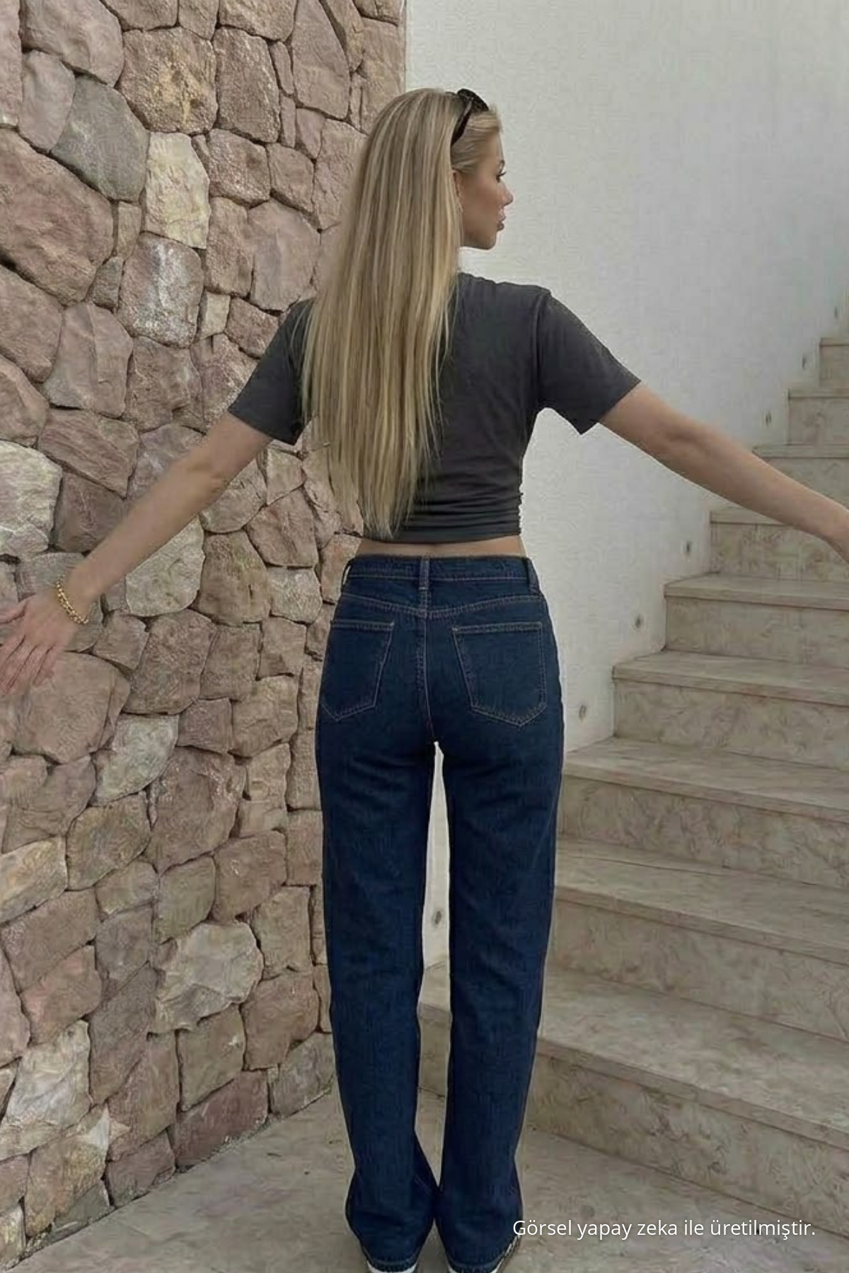 Kadın Vücuda Oturan Füme Crop Tişört 5