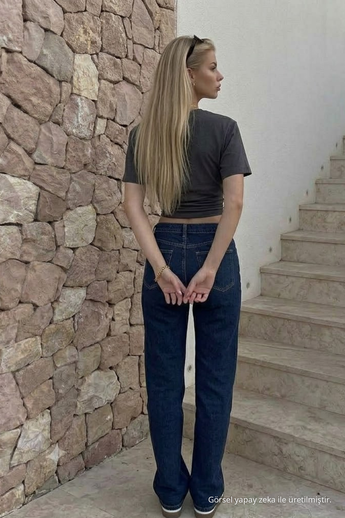 Kadın Vücuda Oturan Füme Crop Tişört 6