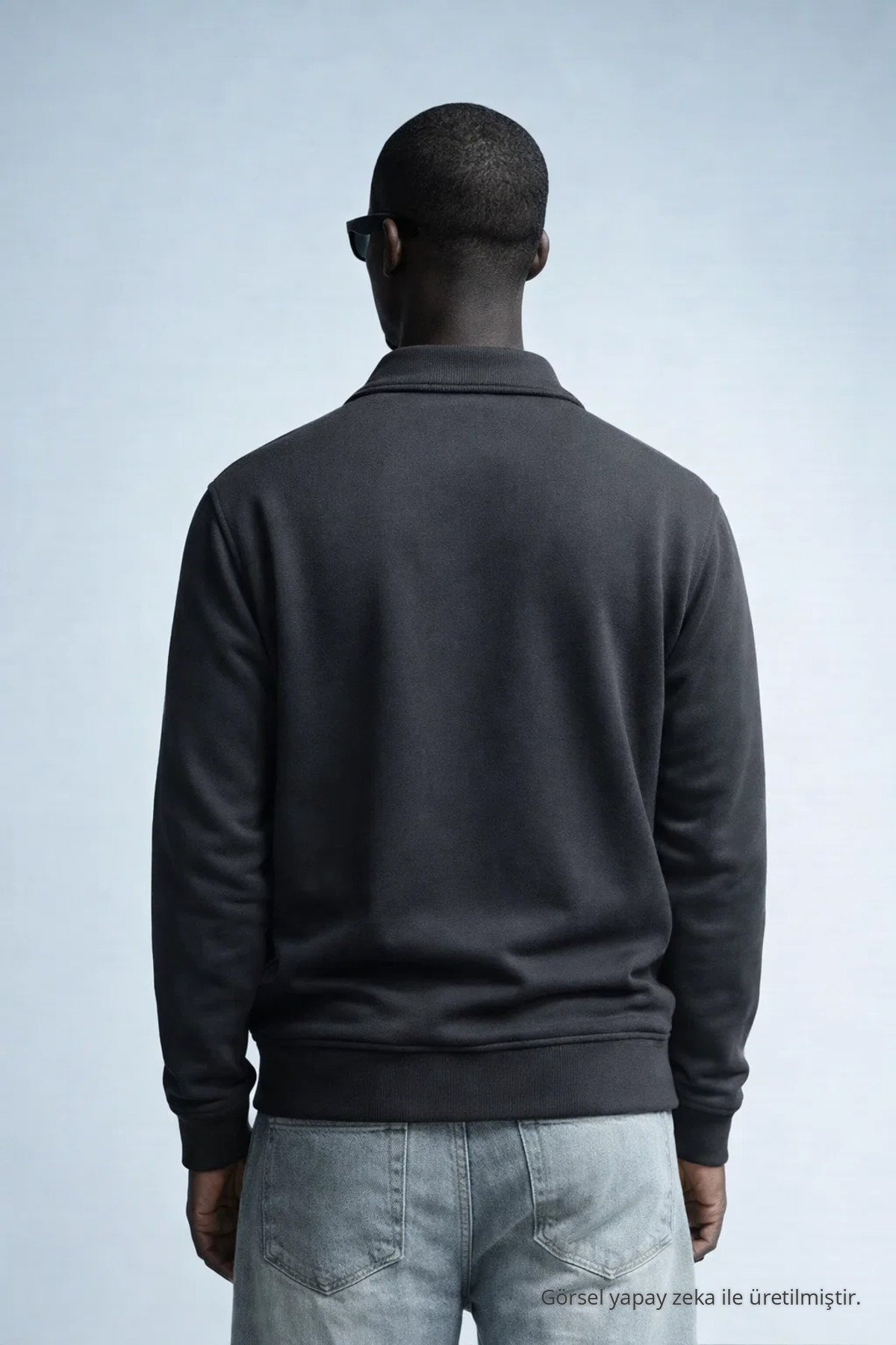 Erkek Kışlık Örme Yaka Füme Sweatshirt 5