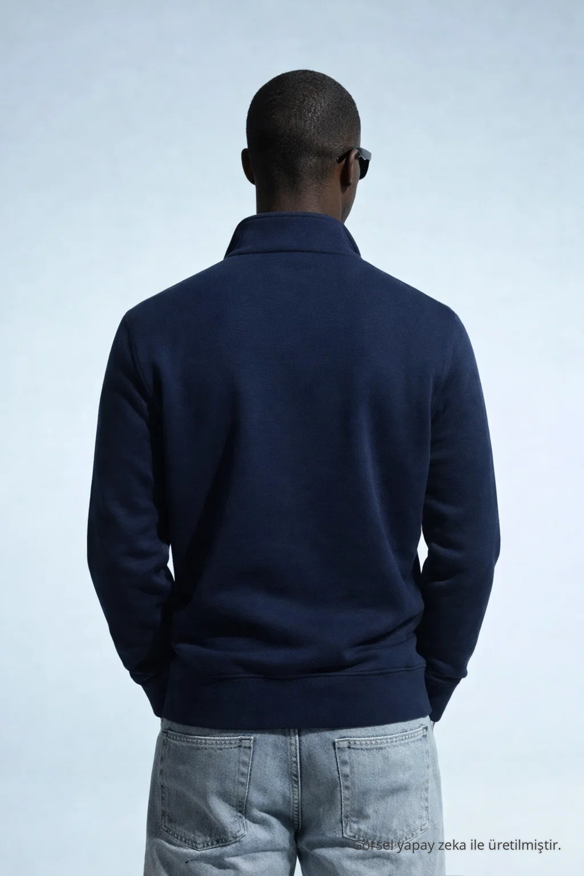 Erkek Kışlık Örme Yaka LACİVERT Sweatshirt 5