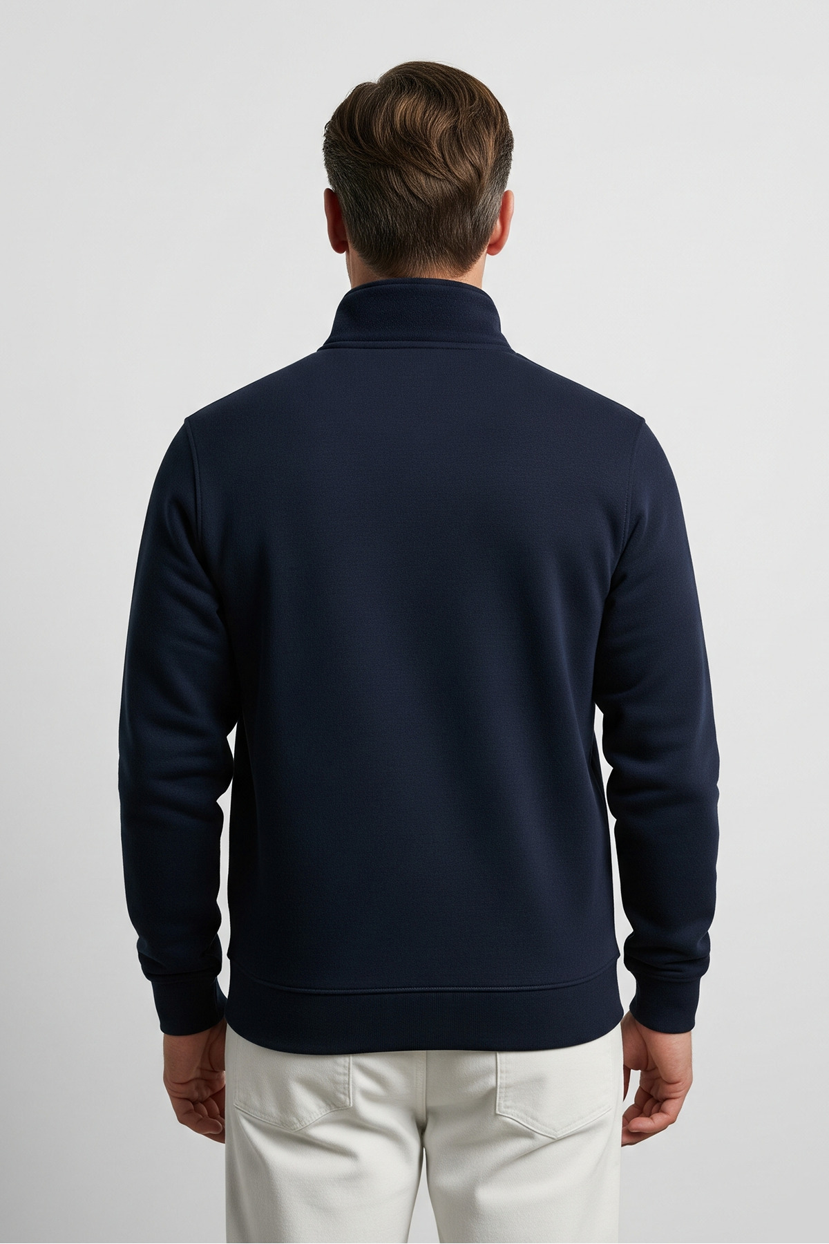 Erkek Yarım Fermuarlı Salaş Laci Sweatshirt LACİVERT 3
