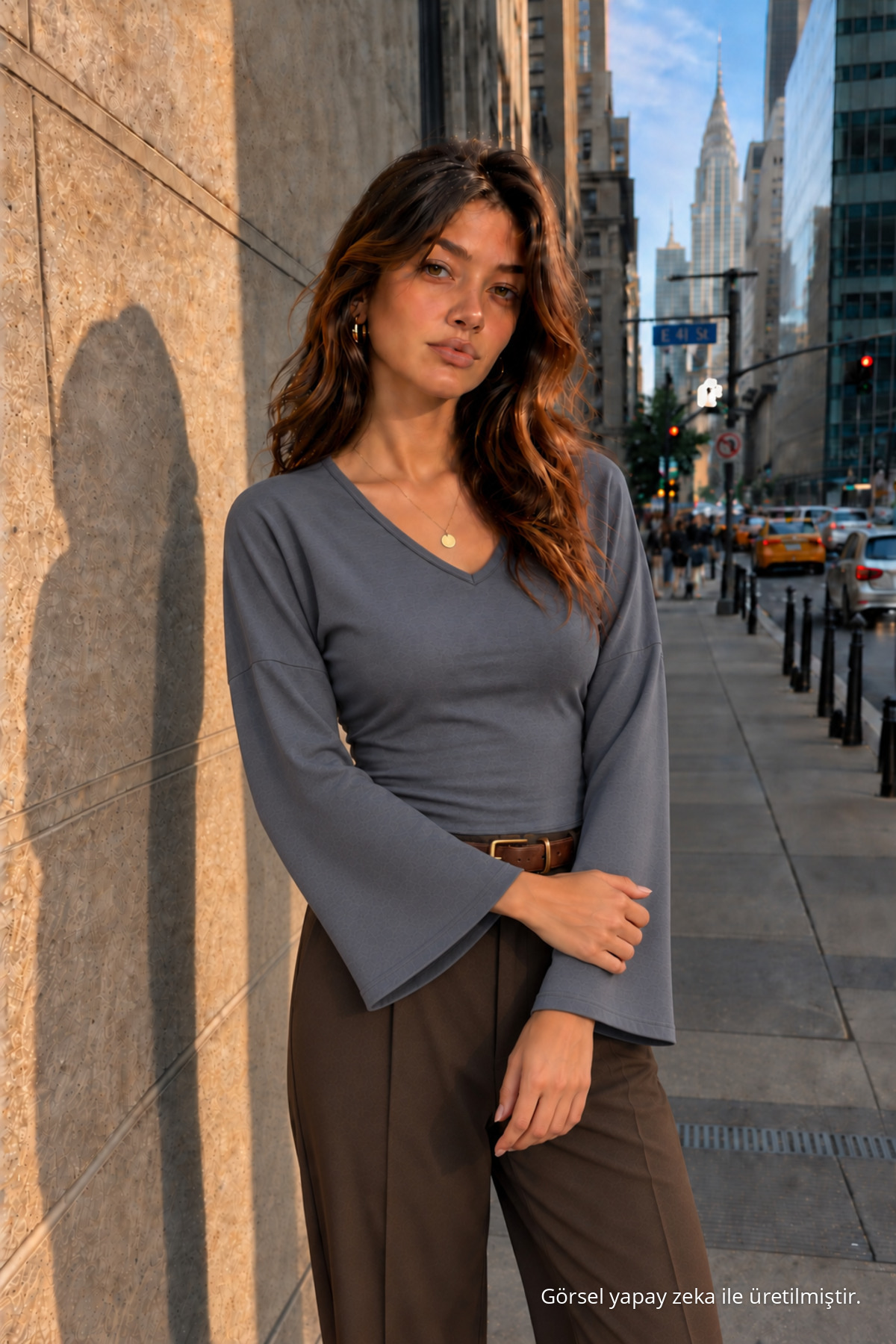 Kadın Örme Pamuklu Slim Kesim Füme Bluz 4