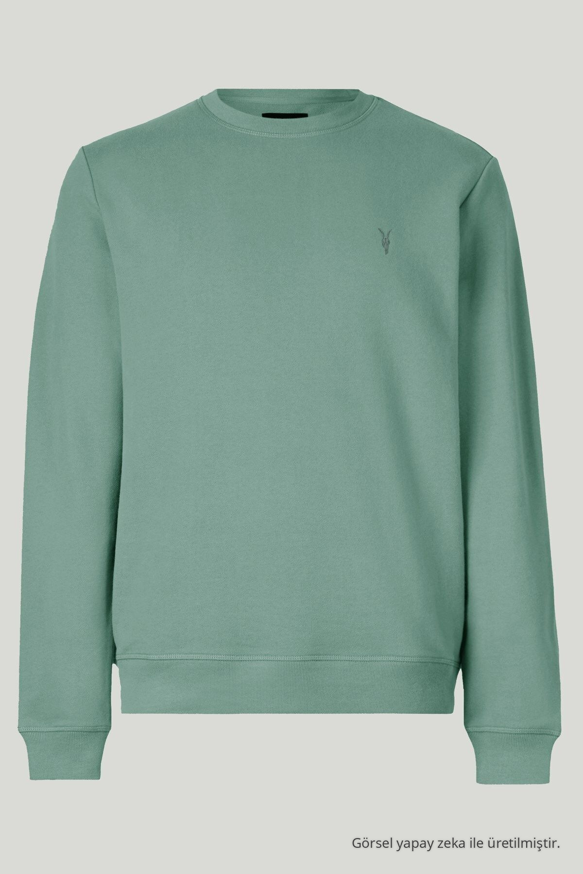 Erkek Basic Bisiklet Yaka Çağla Sweatshirt 4