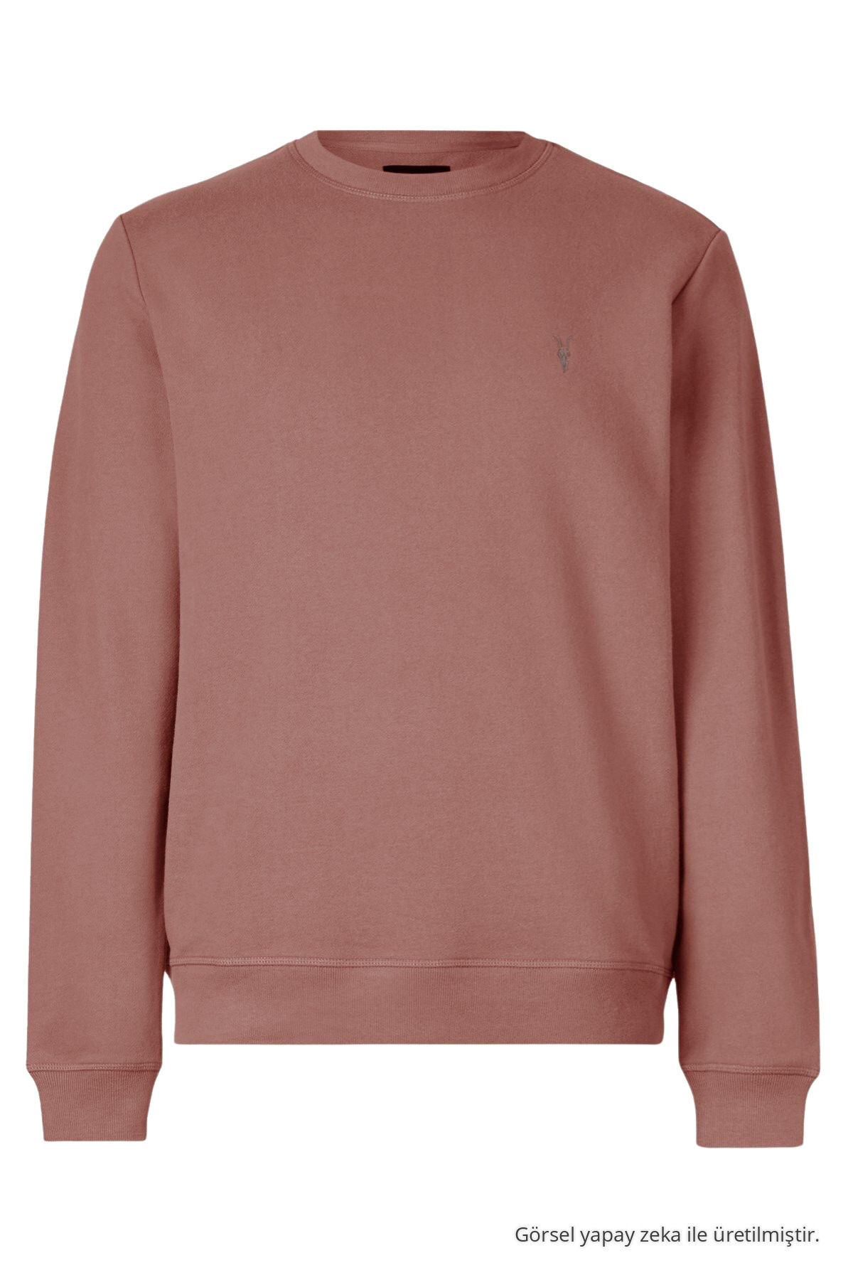 Erkek Basic Bisiklet Yaka Pudra Sweatshirt 5