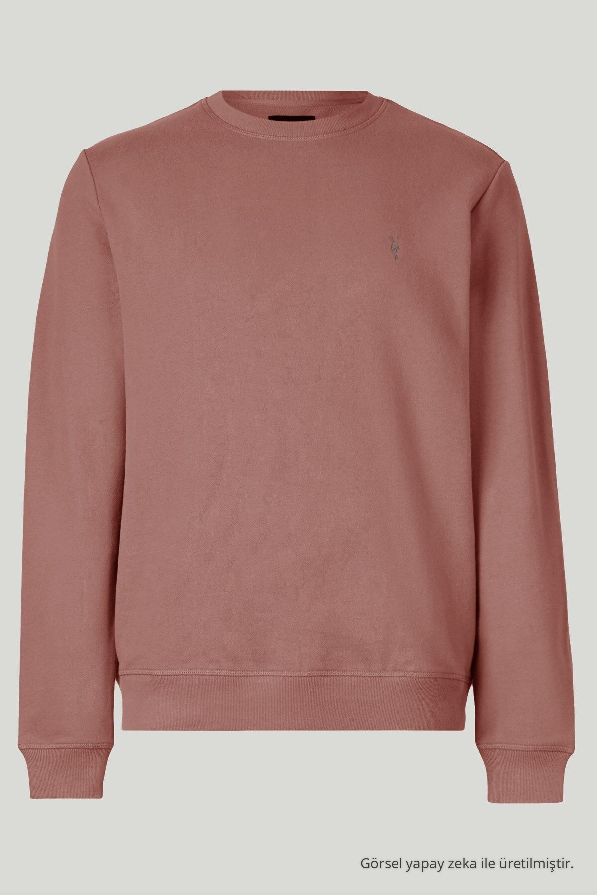 Erkek Basic Bisiklet Yaka Pudra Sweatshirt 4