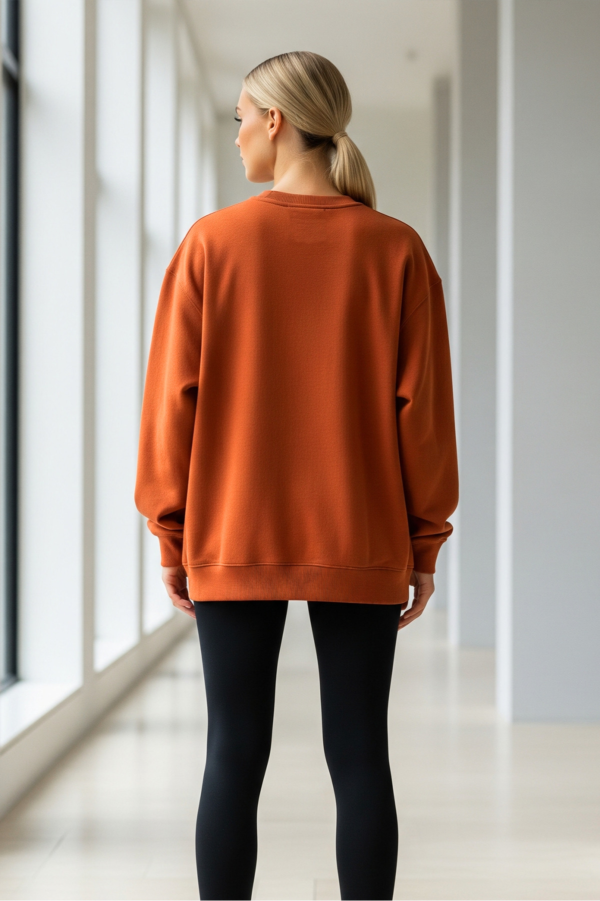 Kadın Oversize Kışlık Salaş Turuncu Sweat 6