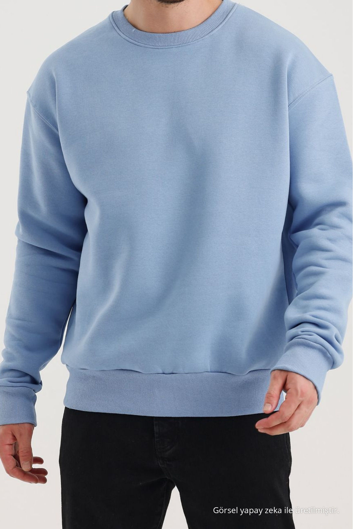 Erkek Bisiklet Yaka Salaş B.Mavi Sweatshirt BEBE 5