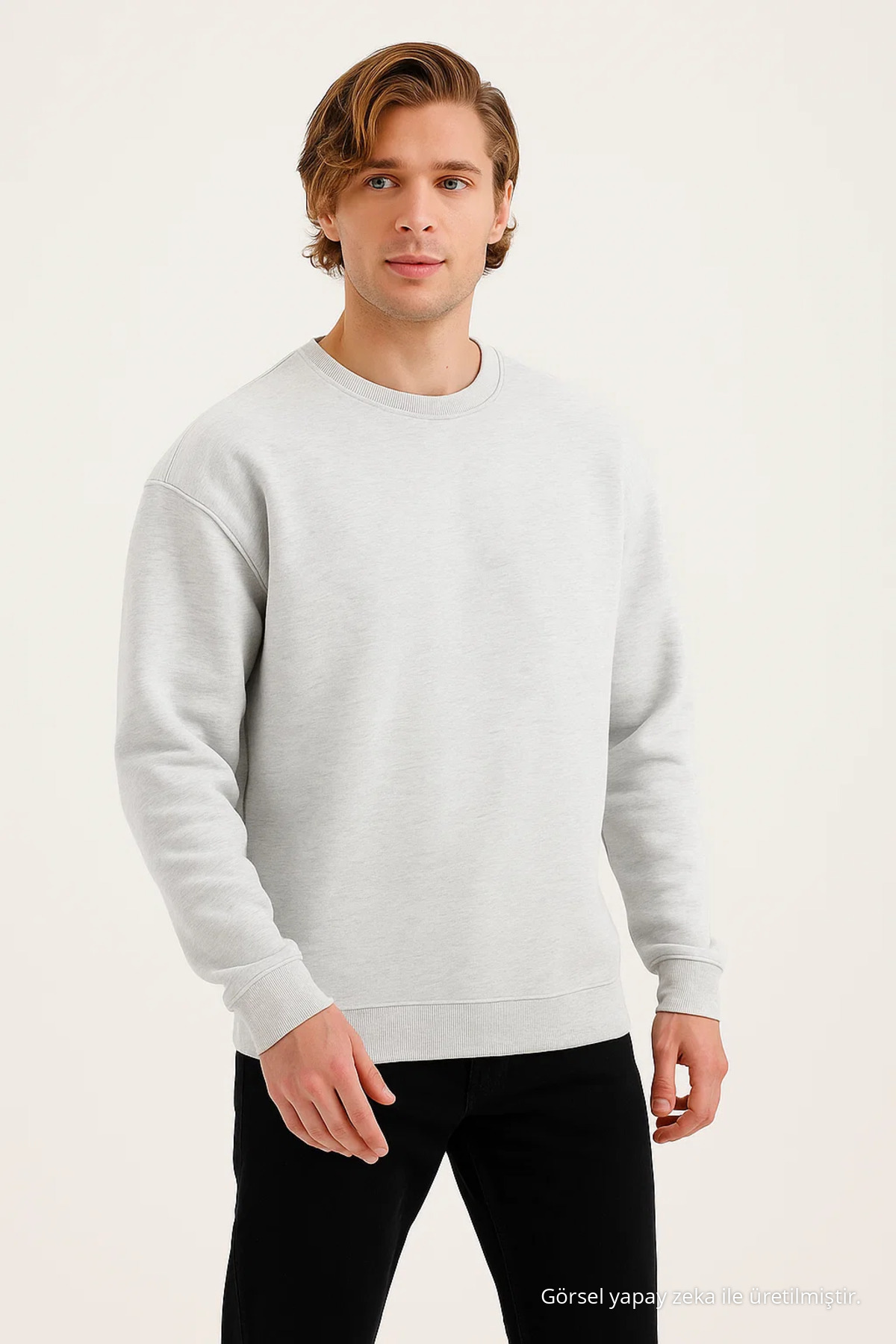 Erkek Bisiklet Yaka Salaş GRIMELANJ Sweatshirt 3