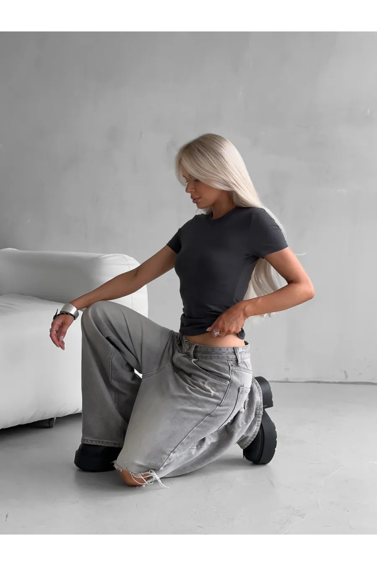 Kadın Body Yazlık Tişört Füme 5