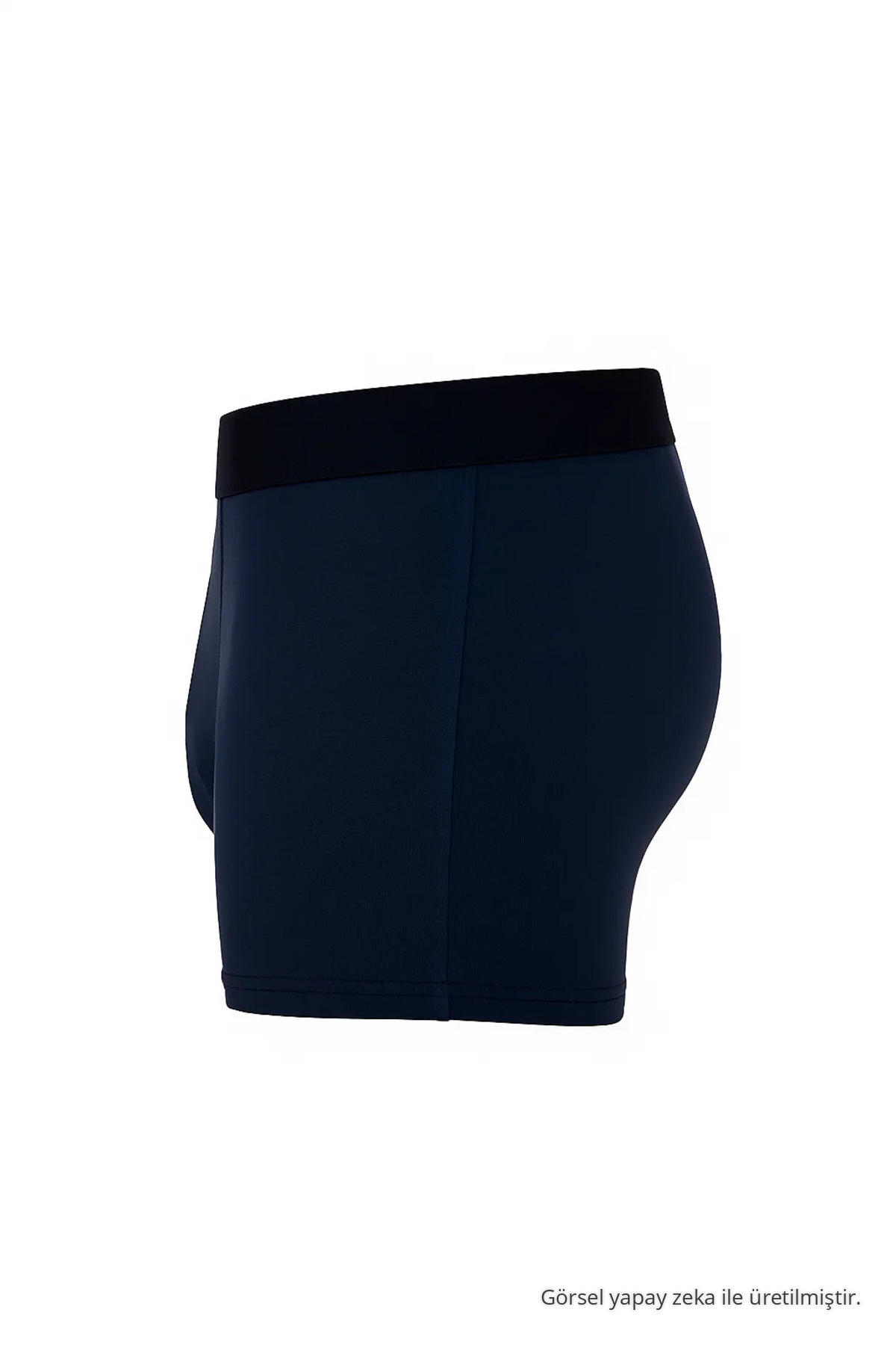 Erkek 3'lü Lacivert Pamuklu Likralı Esnek Boxer 3