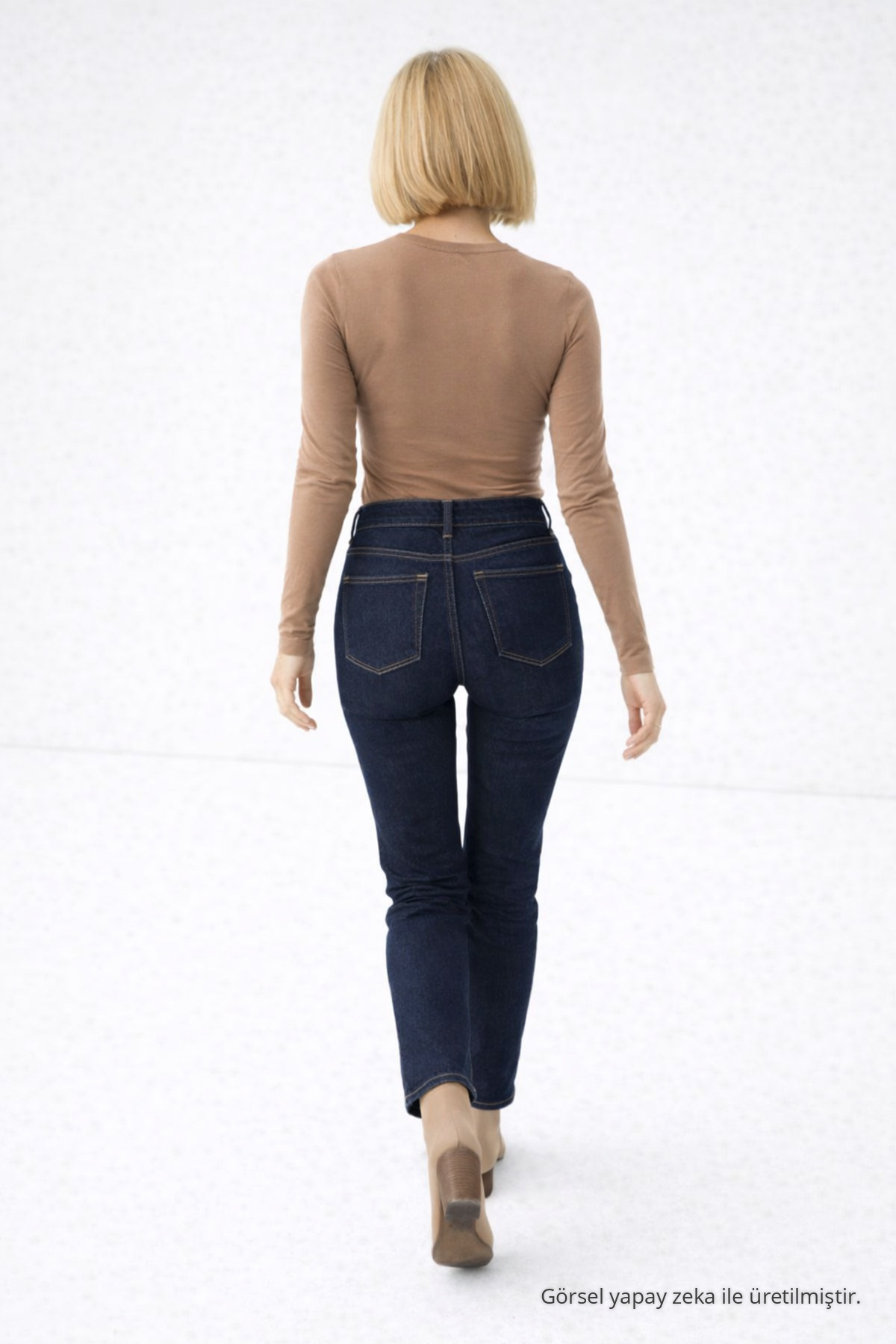 Kadın Premium Comfort Şık Kahve Basic Bluz 6