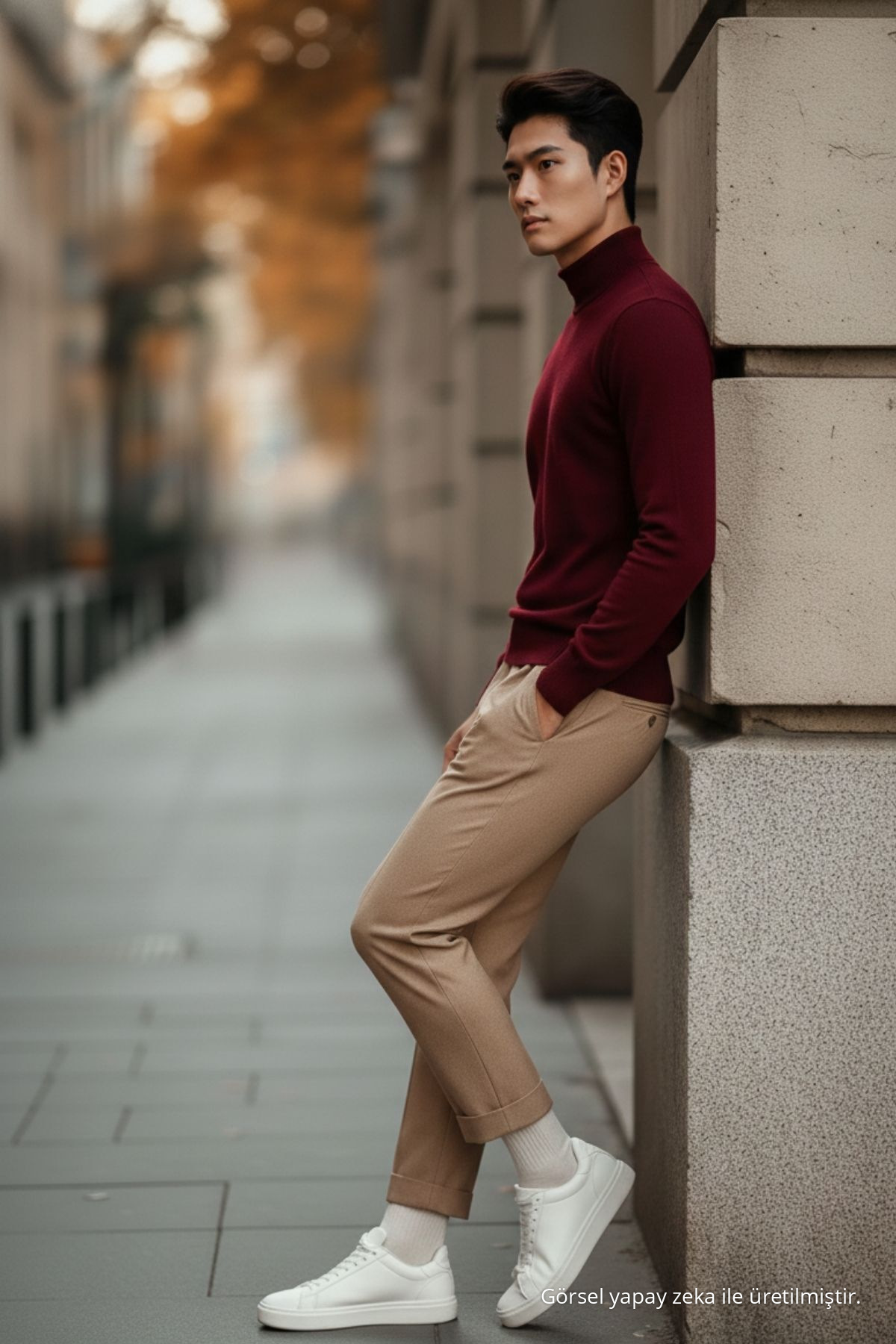 Erkek Regular Fit Boğazlı Bordo Triko Kazak 5
