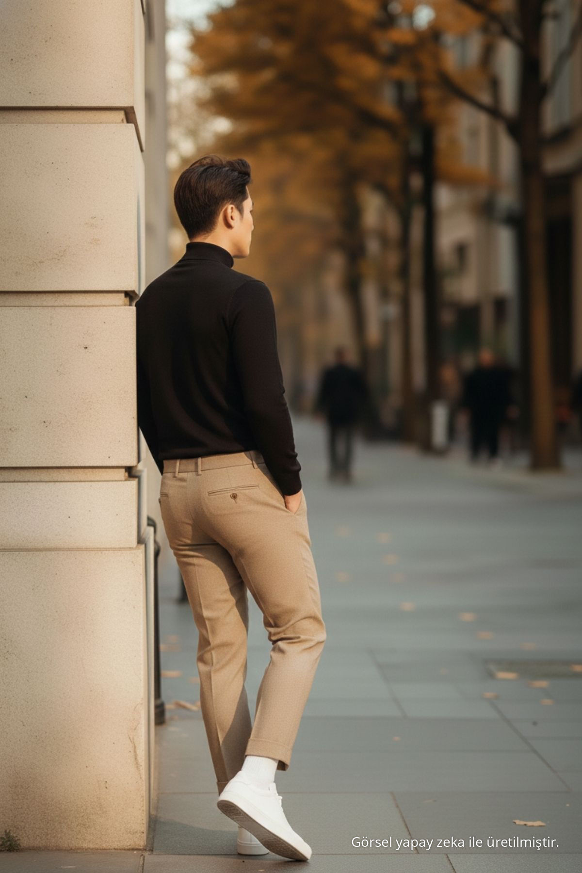 Erkek Regular Fit Boğazlı Siyah Triko Kazak 6