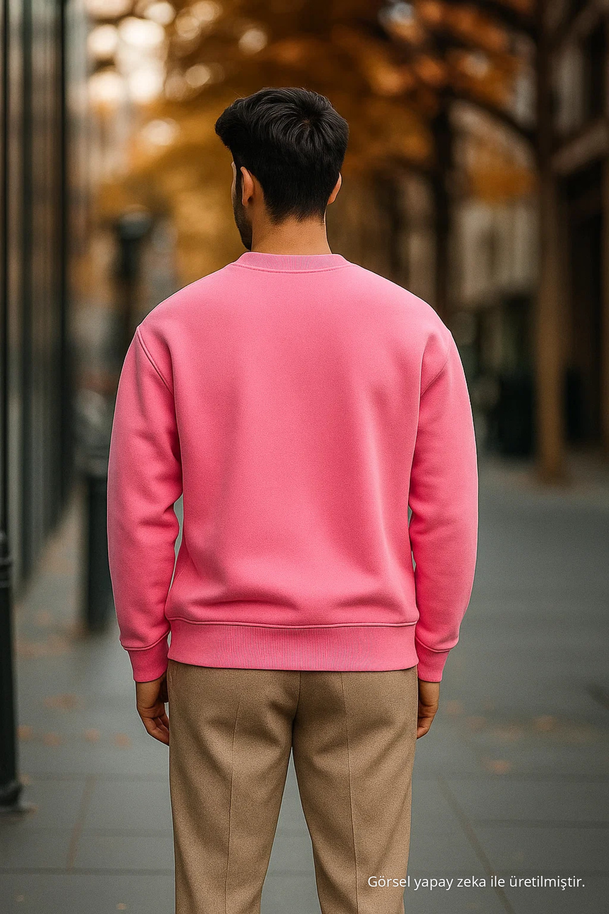 Erkek Günlük Salaş Basic Pembe Bol Kazak 5