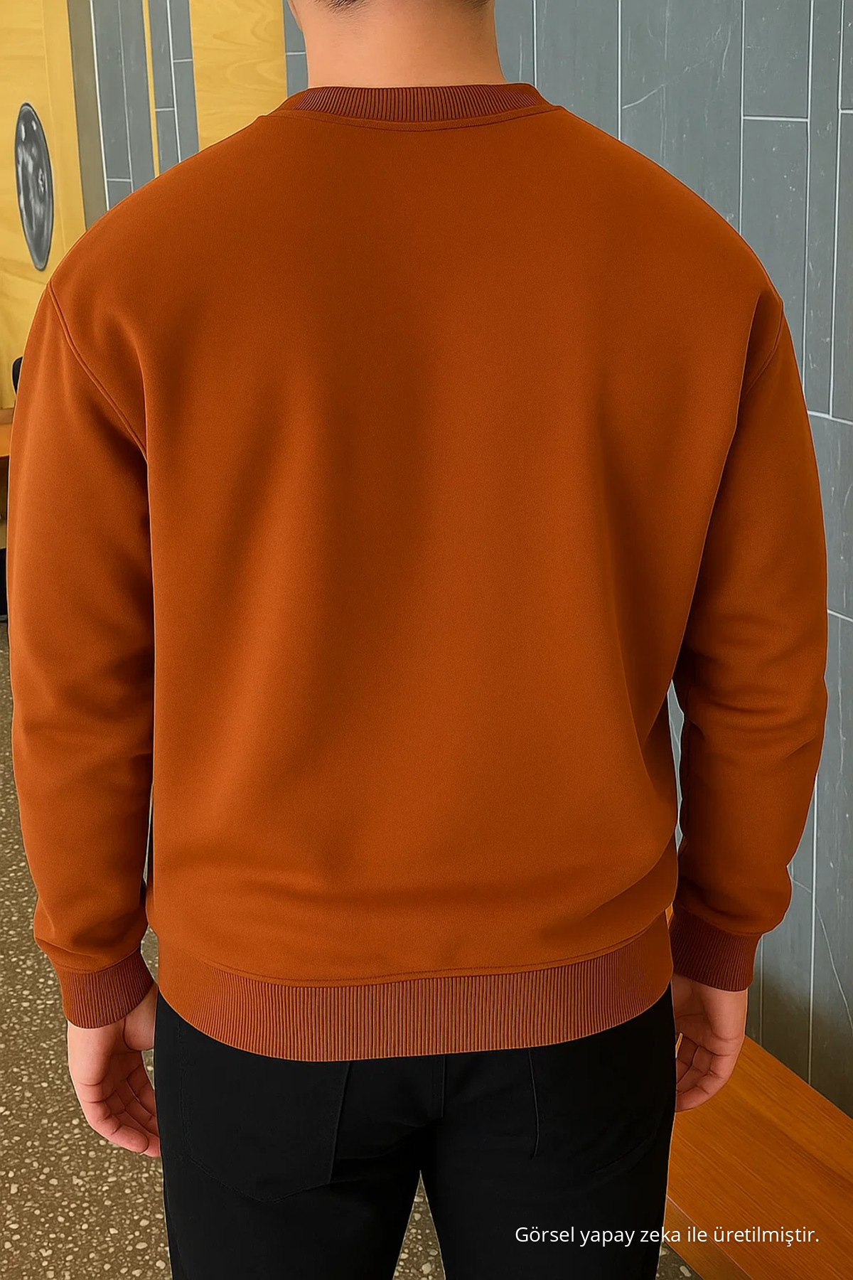 Erkek Relax Fit Kışlık Tarçın Basic Kazak 5