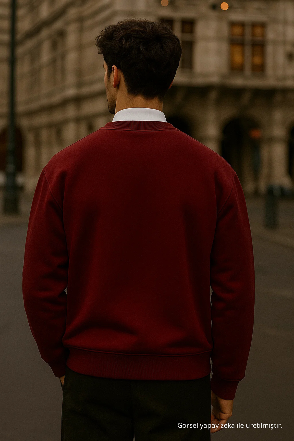 Erkek Oversize Kışlık Bordo Uzun Kazak 5
