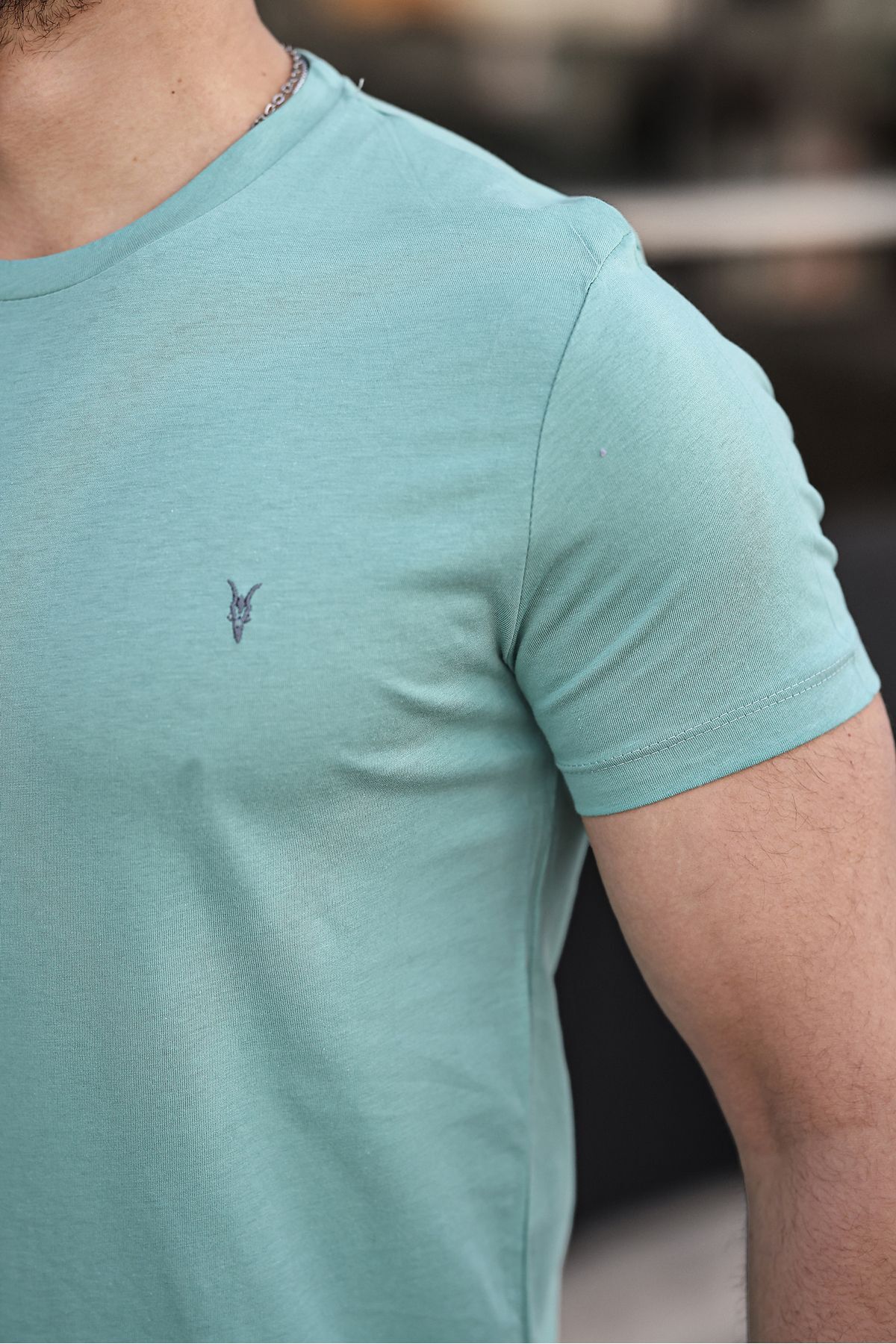 Erkek %100 Pamuk Nefes Alan Bisiklet Yaka Standart Fit Normal Kesim T-shirt ÇAĞLA 3