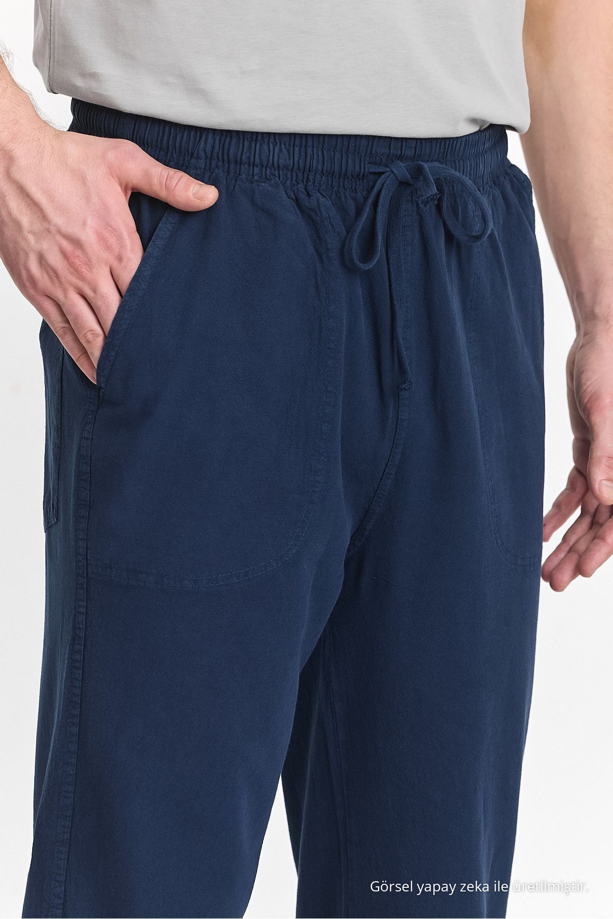 Erkek LACİVERT Regular Fit Basic Pantolon 6