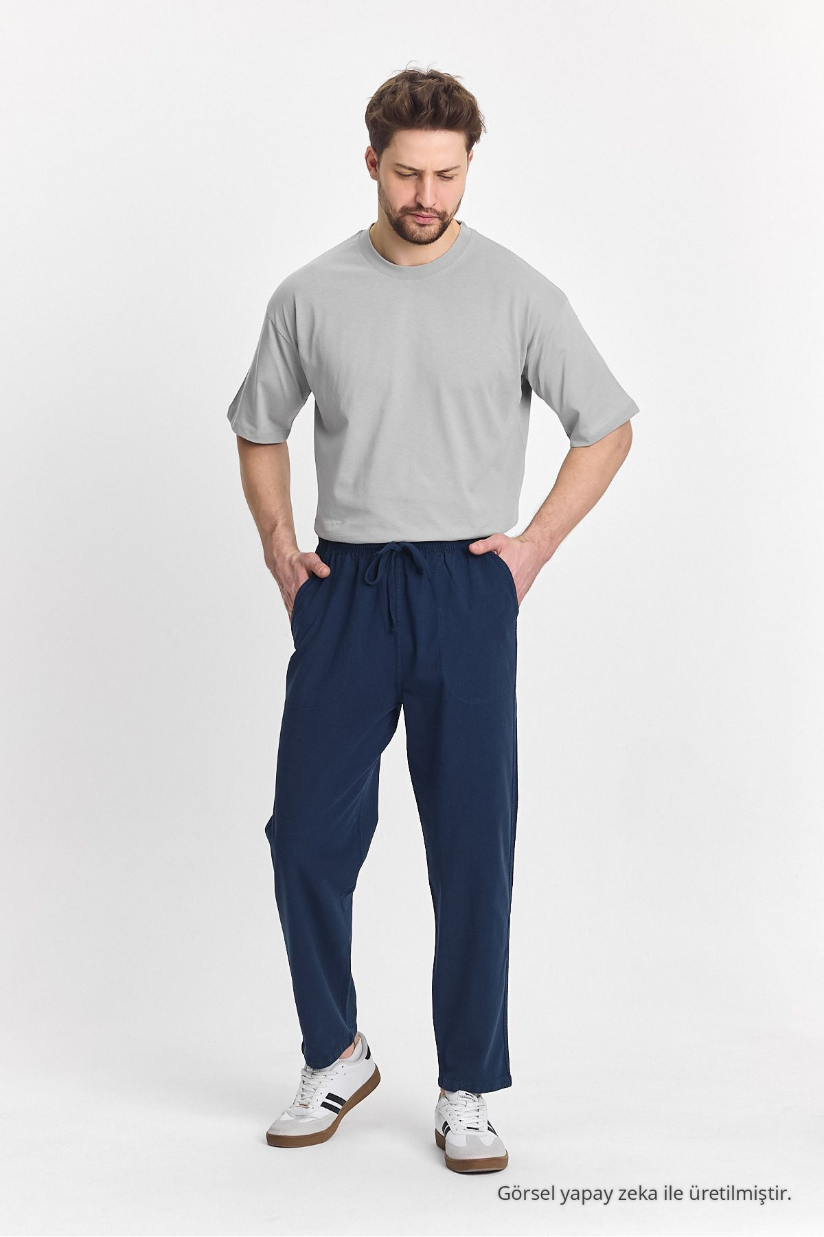 Erkek LACİVERT Regular Fit Basic Pantolon 4