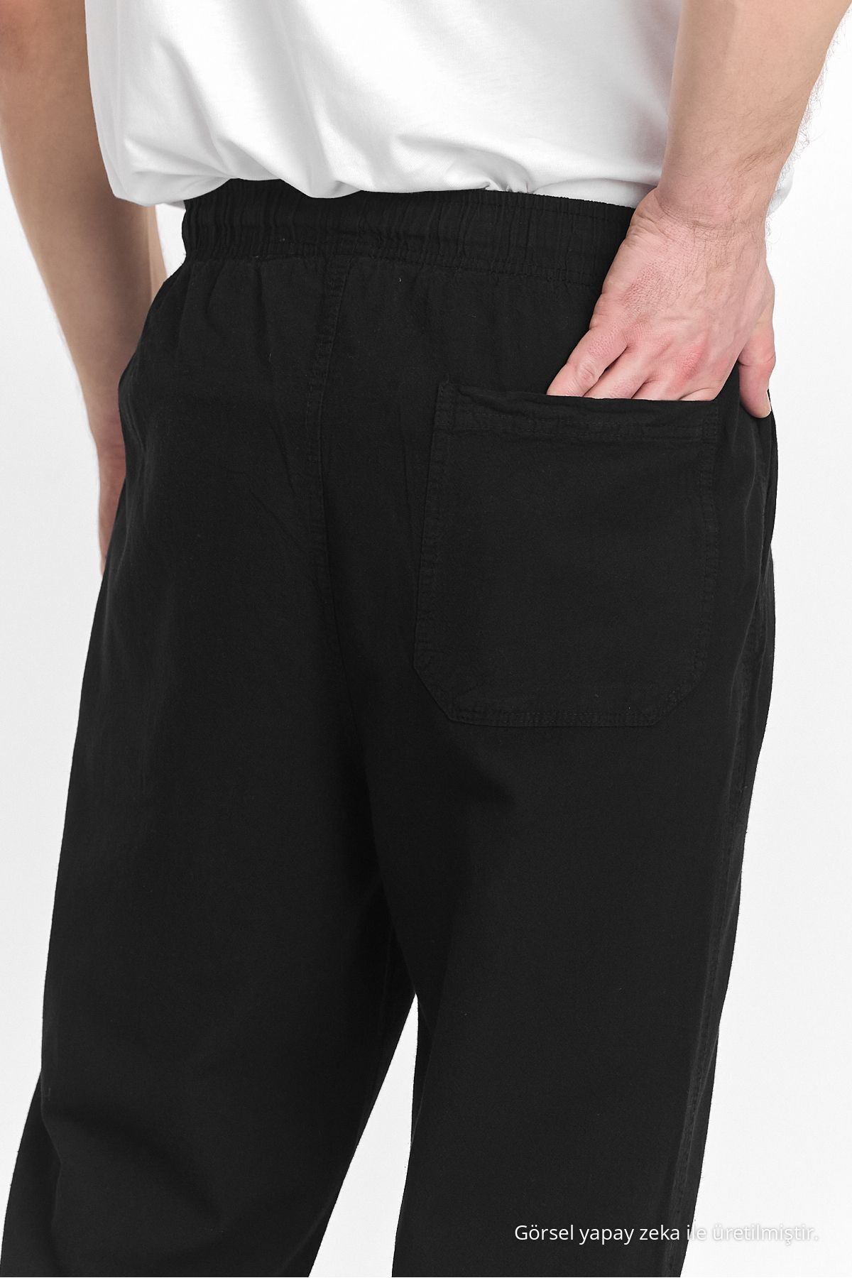 Erkek SİYAH Regular Fit Basic Pantolon 8