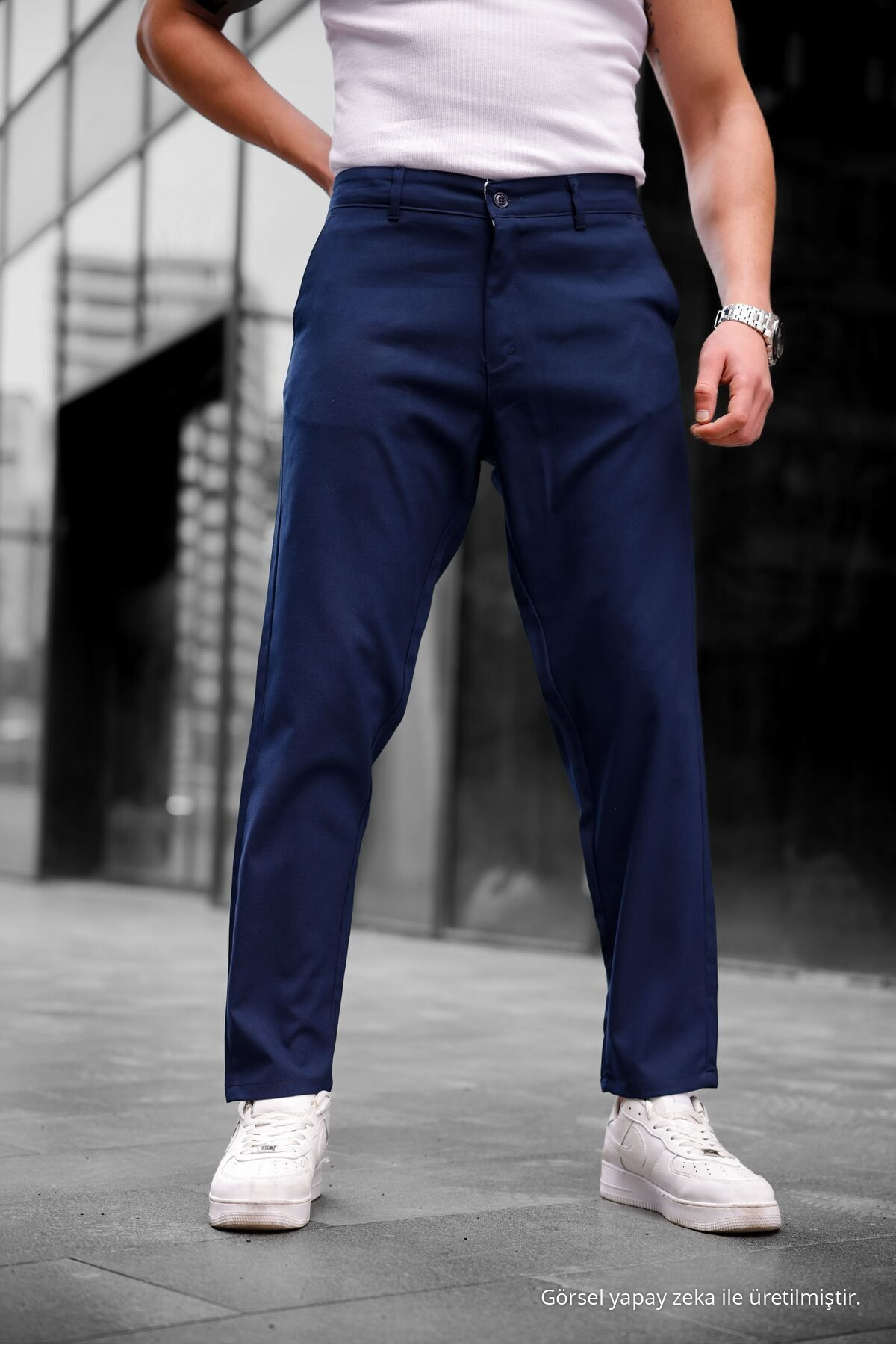 Erkek Slim Fit Kumaş Pantolon LACİVERT 5