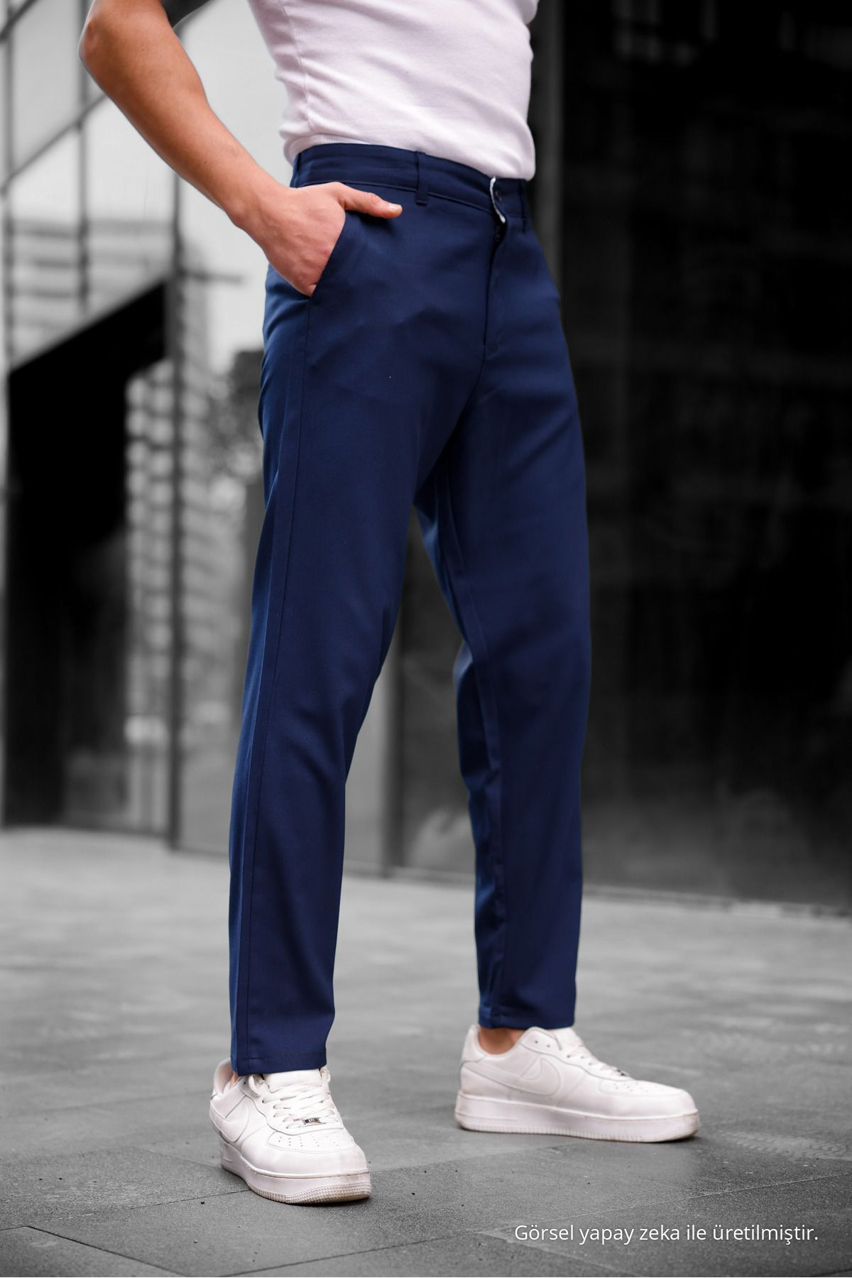 Erkek Slim Fit Kumaş Pantolon LACİVERT 6