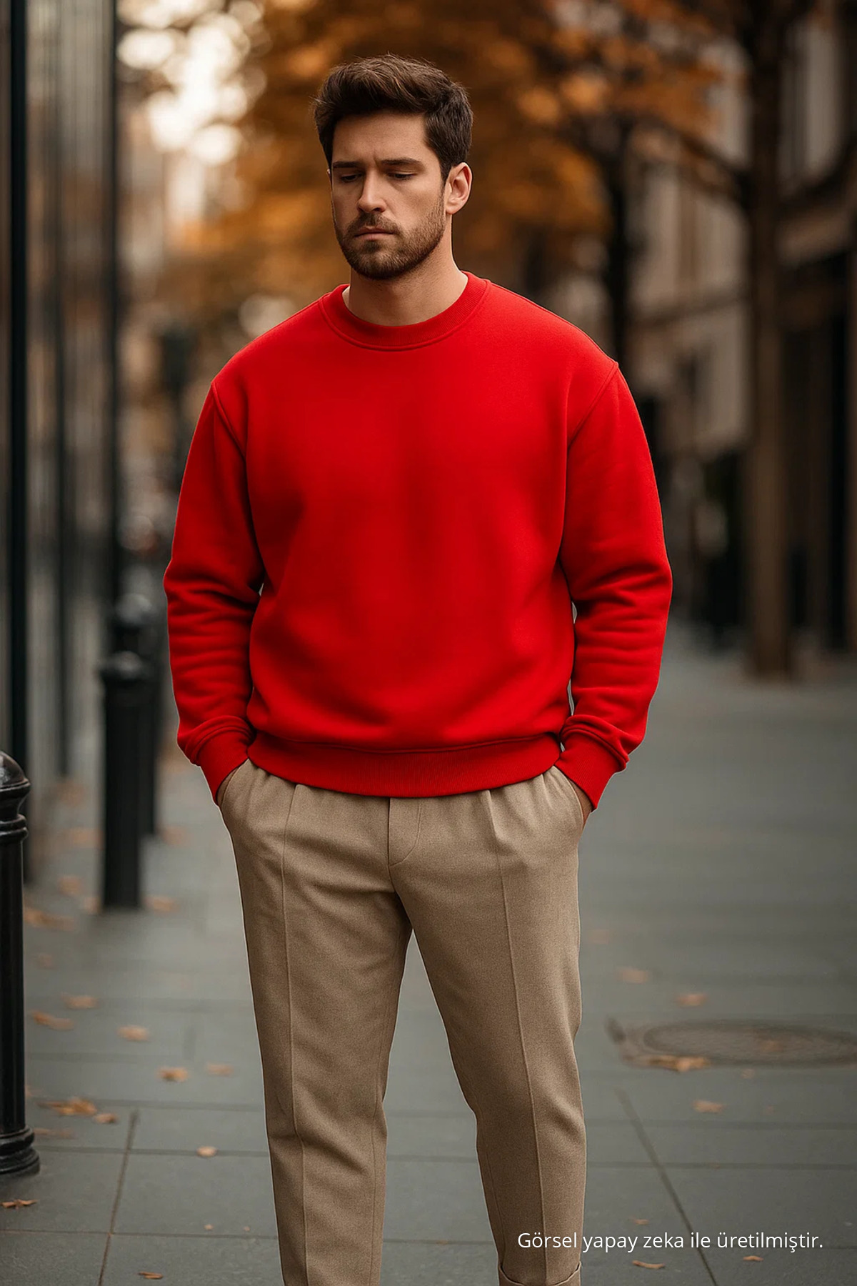Erkek Günlük Trend Oversize Bol 3 Lü Kazak Çağla 3
