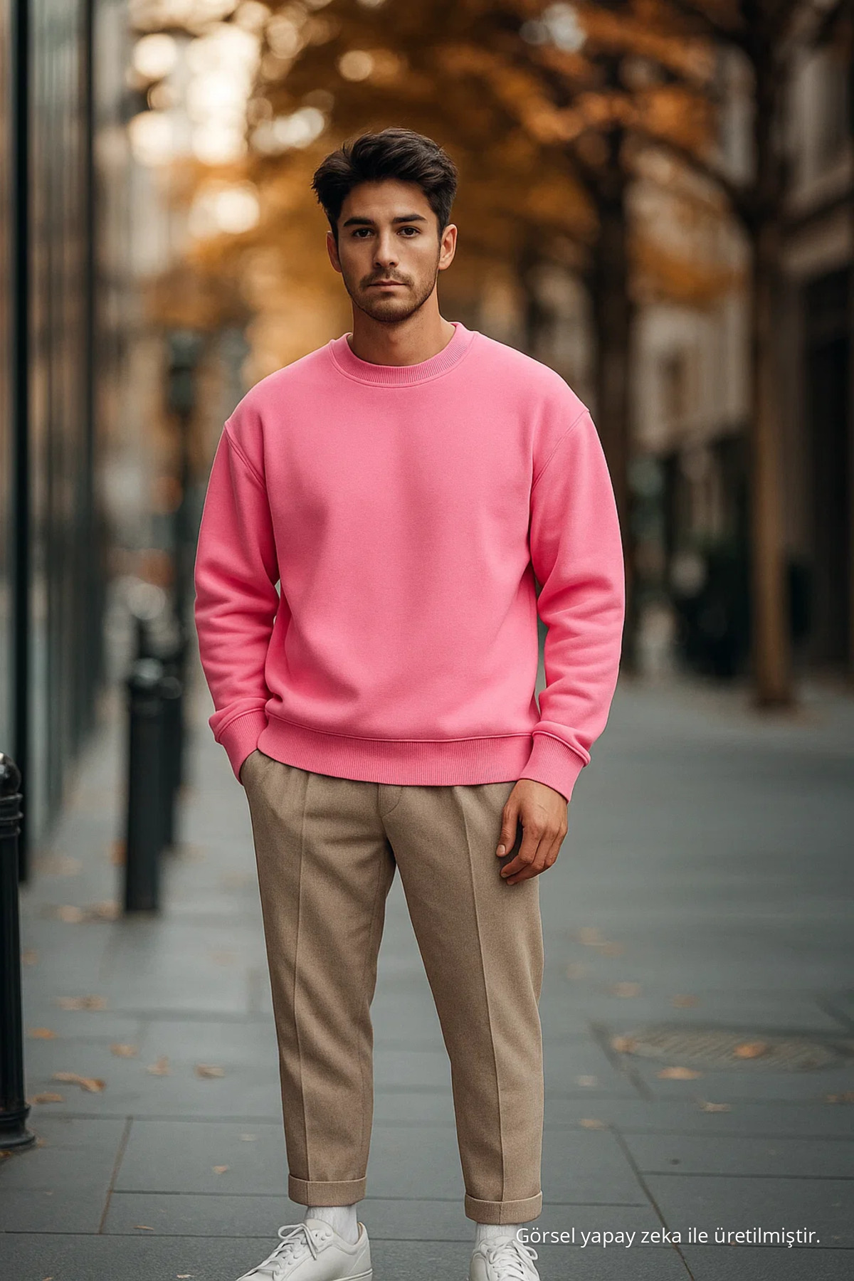 Erkek Günlük Trend Oversize Bol 3 Lü Kazak Turuncu 4