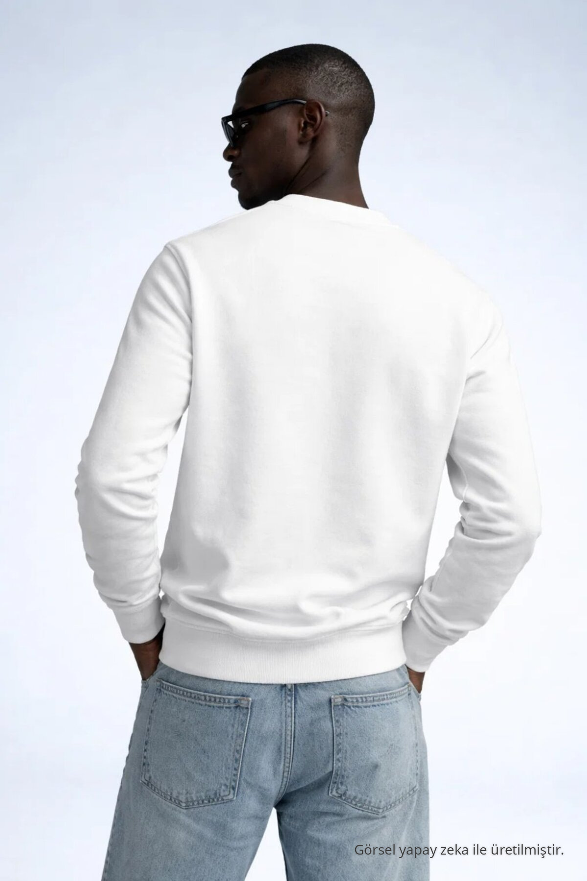 Erkek Kışlık Ekru Oversize Sweatshirt 6