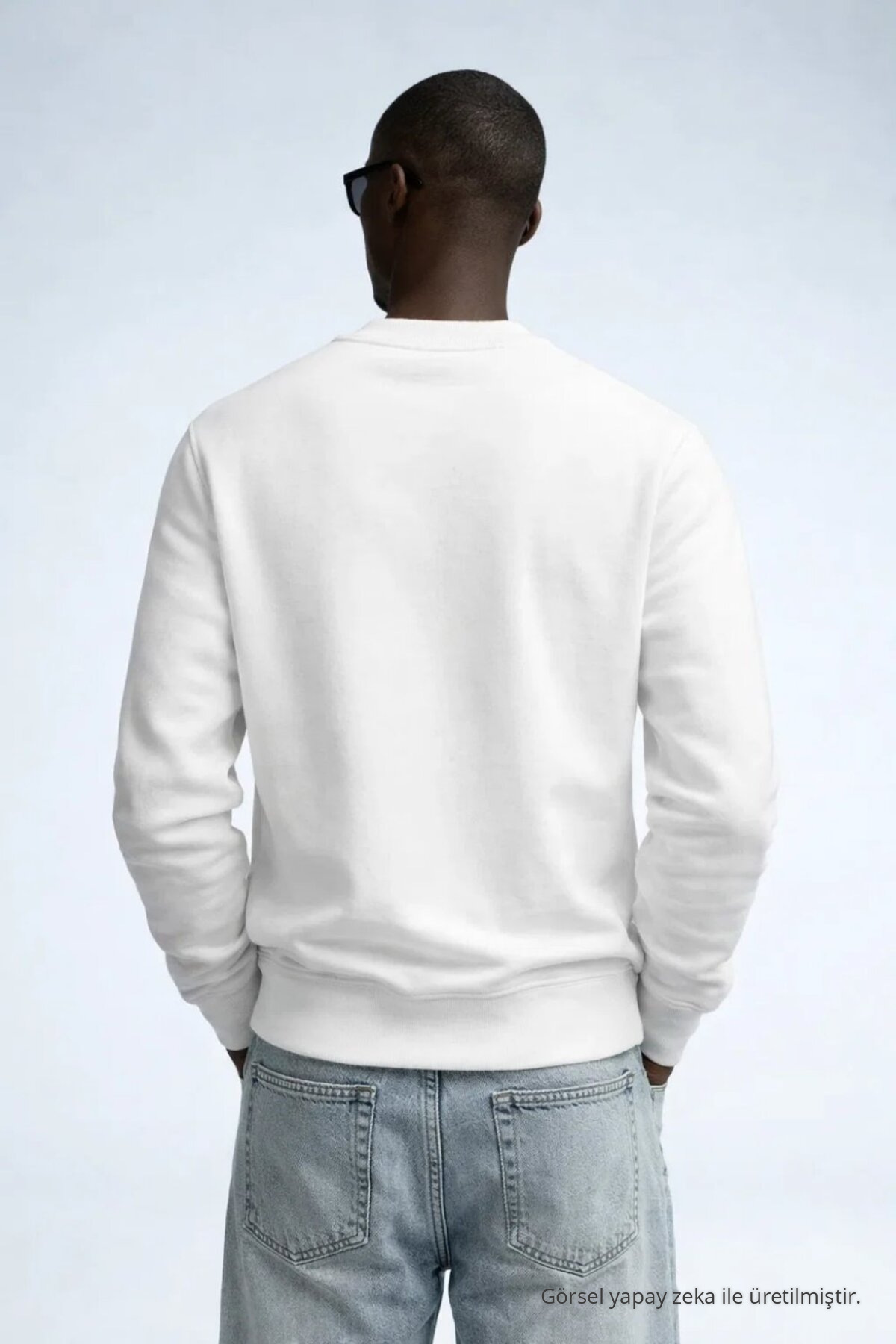 Erkek Kışlık Ekru Oversize Sweatshirt 5