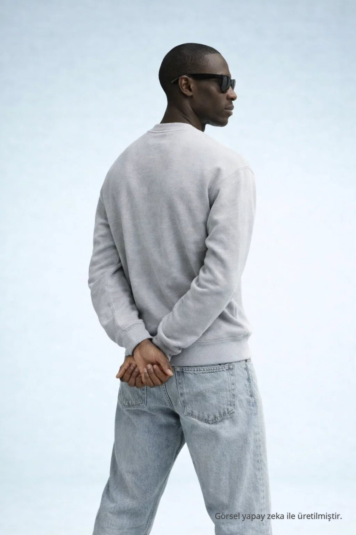Erkek Kışlık GRİ Oversize Sweatshirt 6