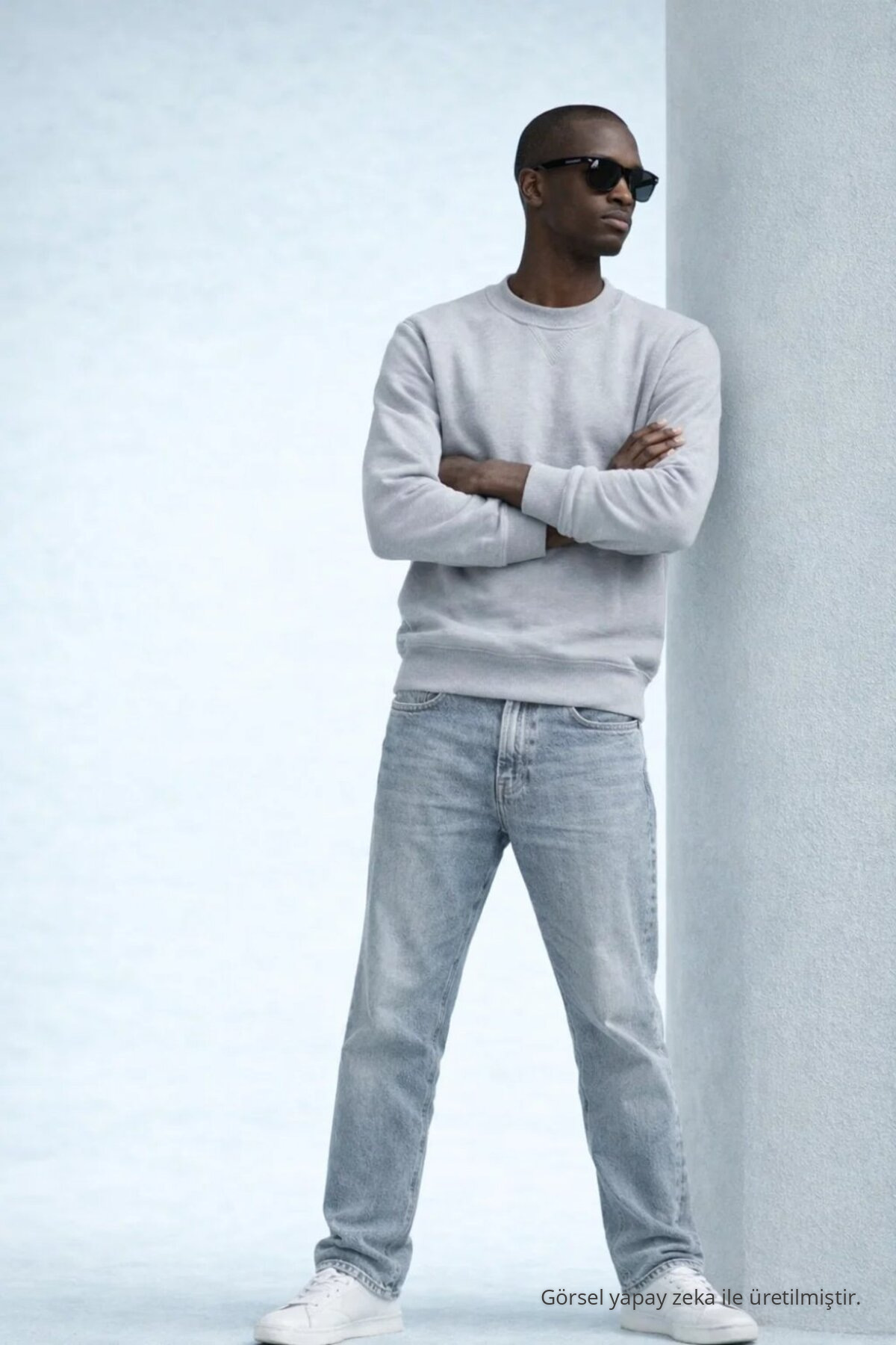 Erkek Kışlık GRİ Oversize Sweatshirt 4