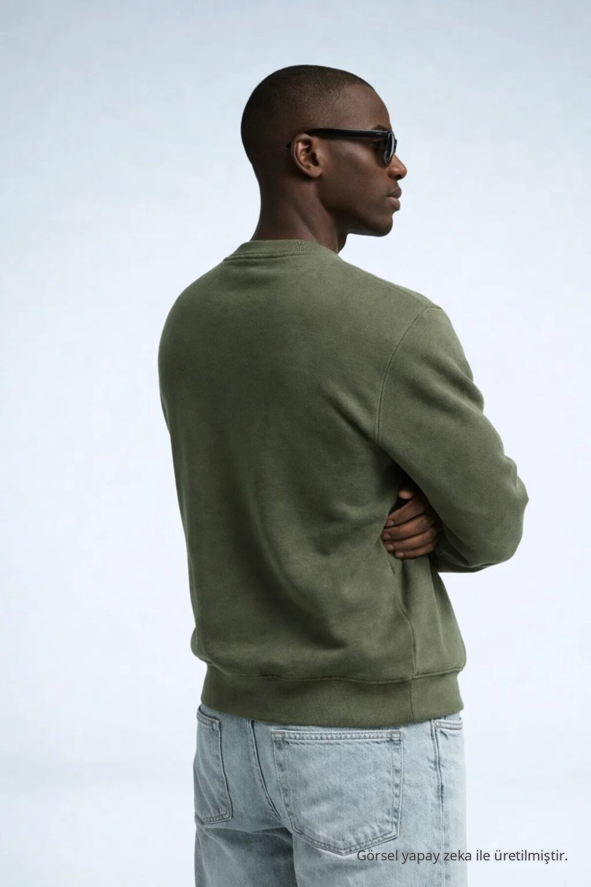 Erkek Kışlık HAKİ Oversize Sweatshirt 6
