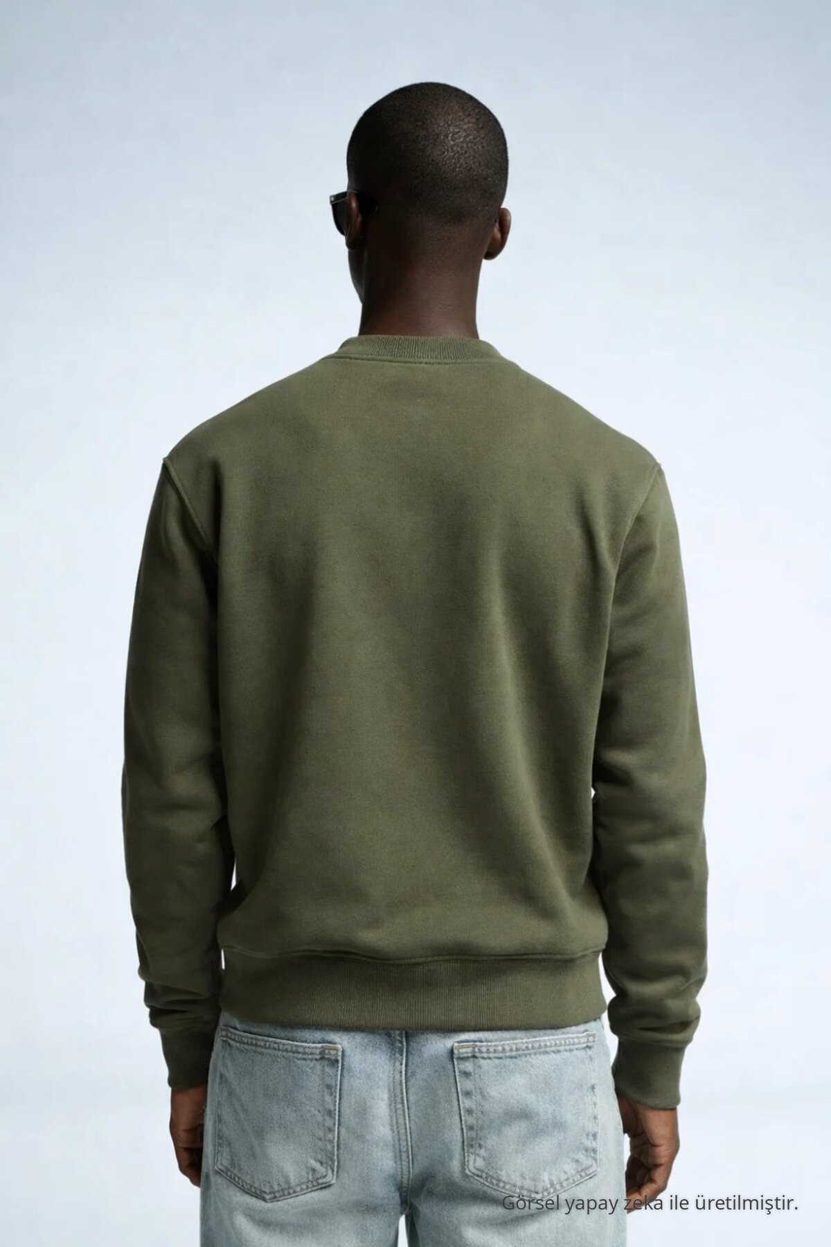 Erkek Kışlık HAKİ Oversize Sweatshirt 5