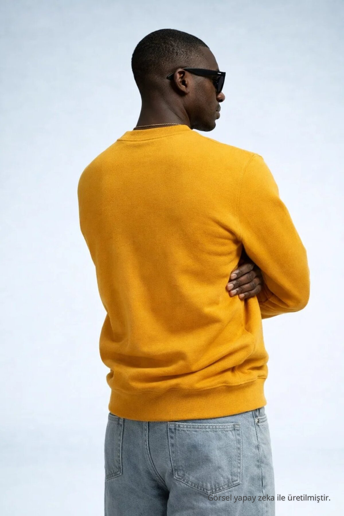 Erkek Kışlık Hardal Oversize Sweatshirt 6