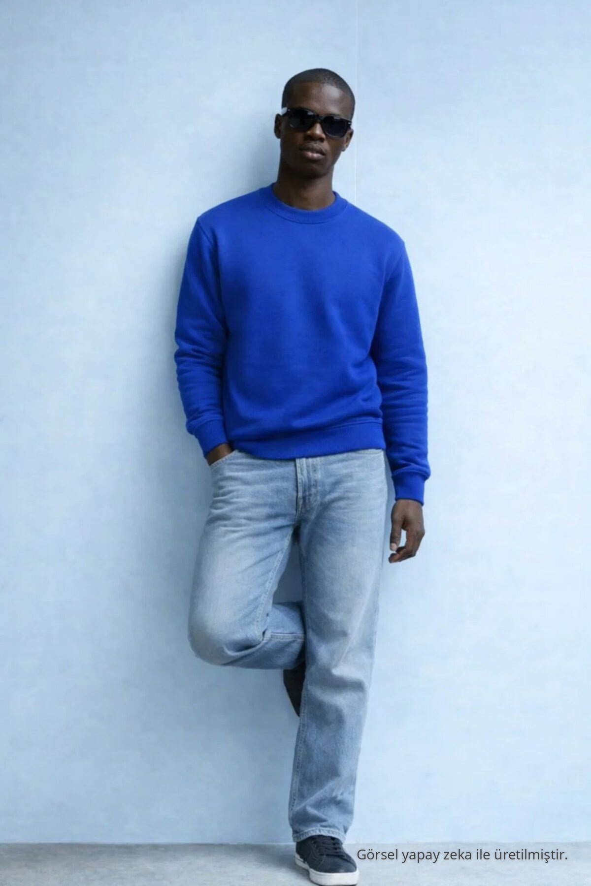 Erkek Kışlık İNDİGO Oversize Sweatshirt 3