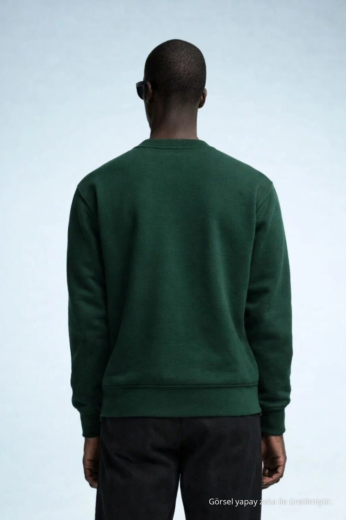 Erkek Kışlık KOYU YEŞİL Oversize Sweatshirt 5