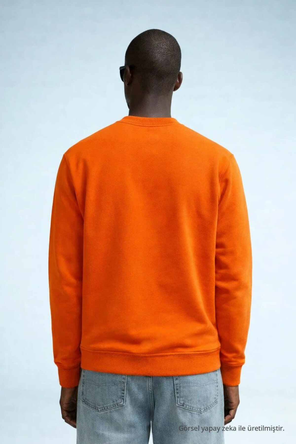 Erkek Kışlık Oranj Oversize Sweatshirt 5