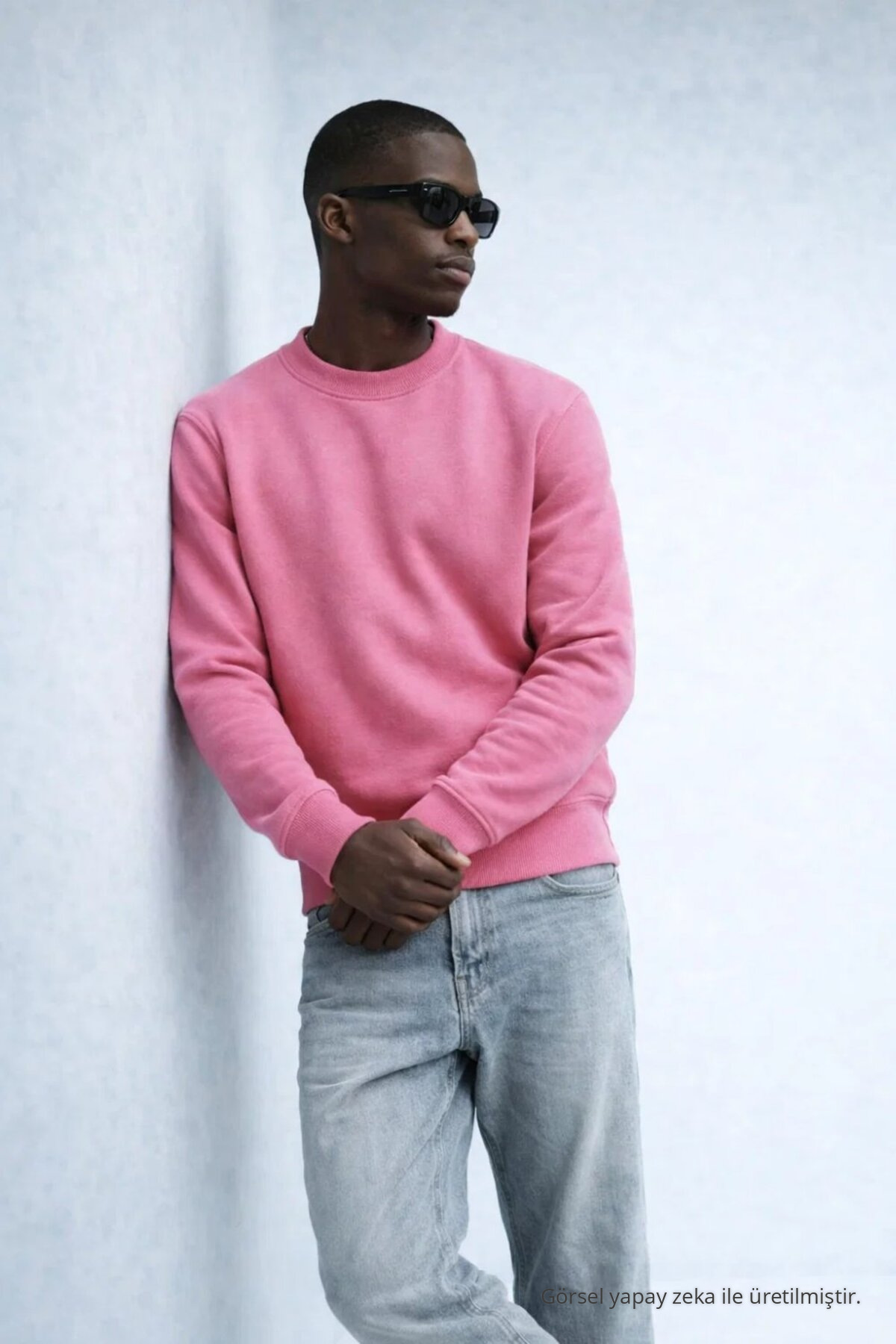 Erkek Kışlık ŞEKER PEMBE Oversize Sweatshirt 4