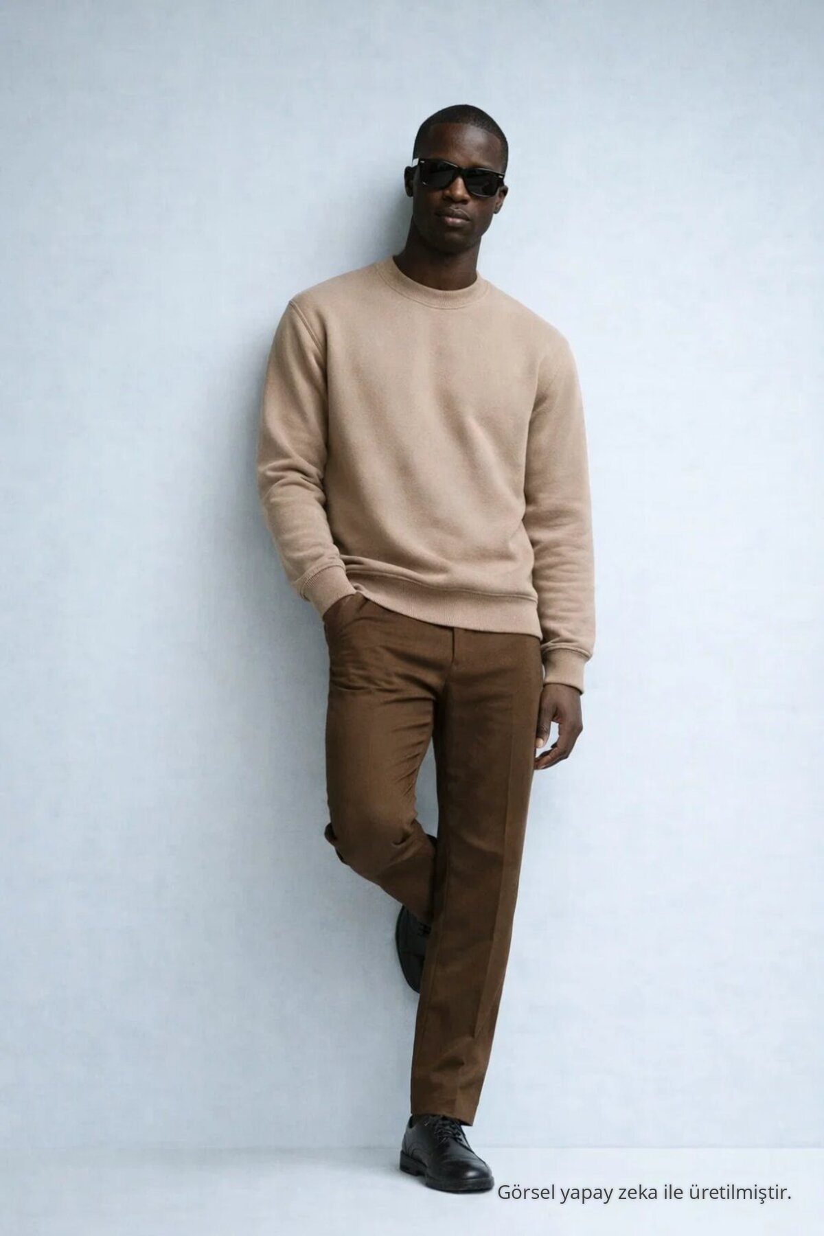 Erkek Kışlık VİZON Oversize Sweatshirt 3