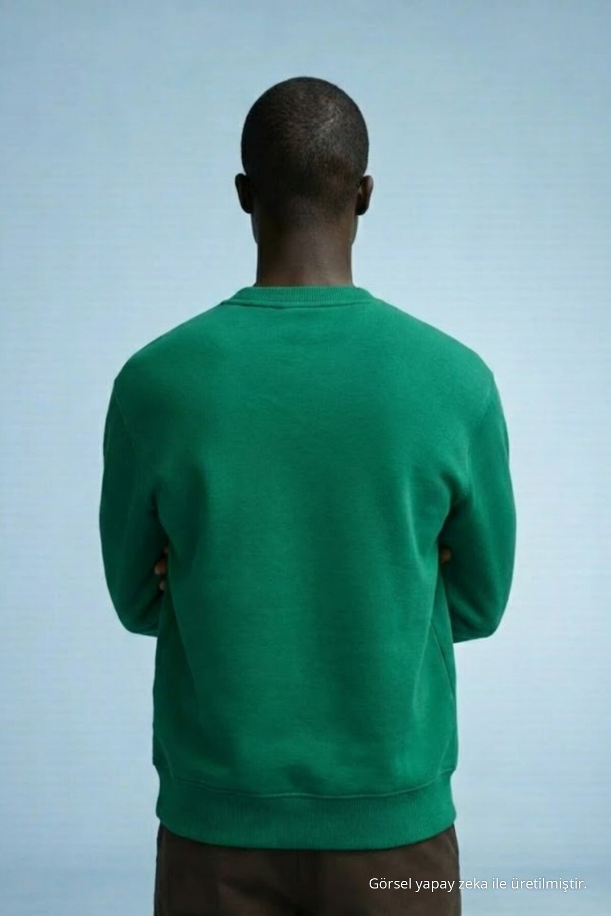 Erkek Kışlık YEŞİL Oversize Sweatshirt 5