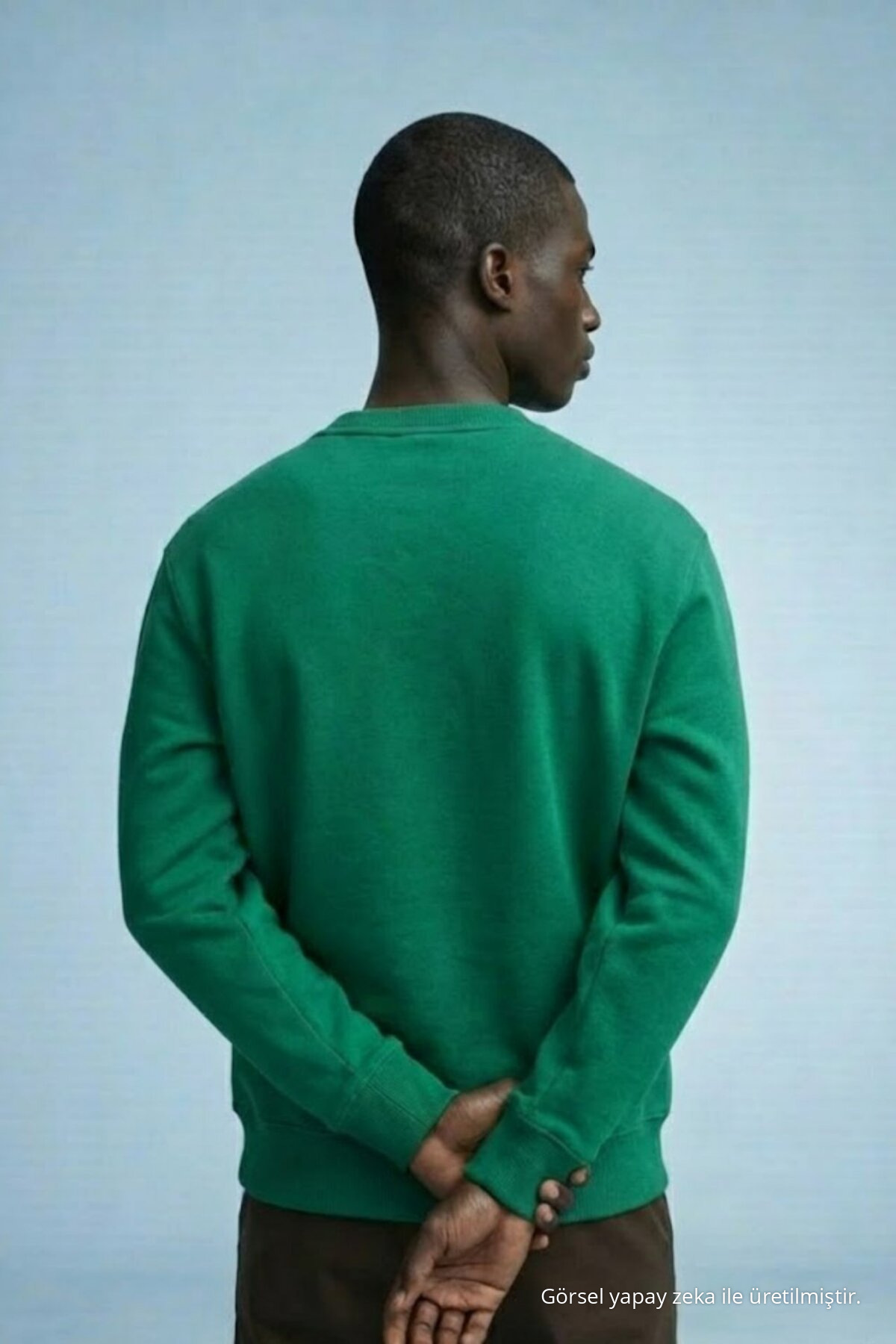 Erkek Kışlık YEŞİL Oversize Sweatshirt 6