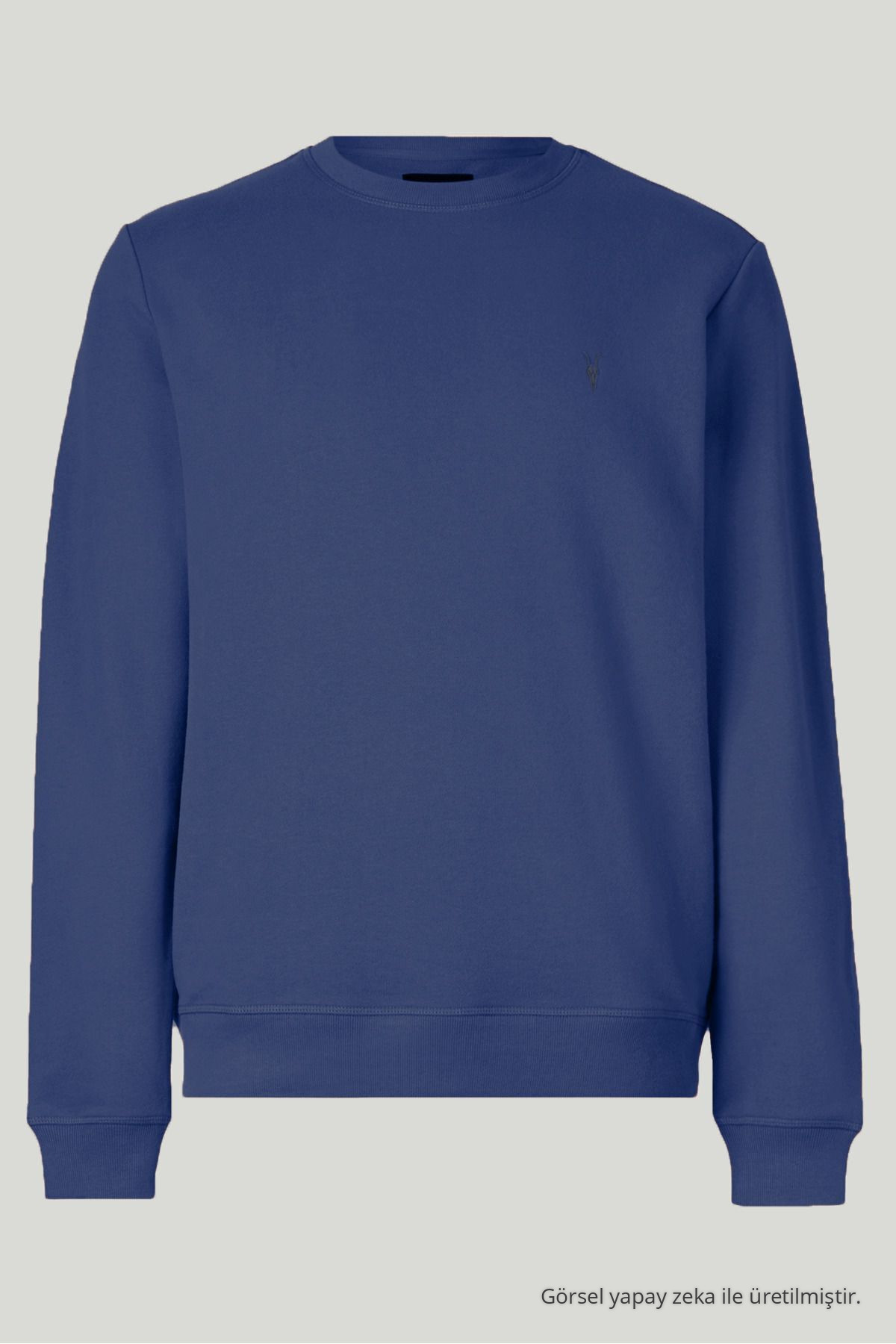 Erkek 3-lü indigo-Haki-Siyah Sweatshirt Basic Bisiklet Yaka 6