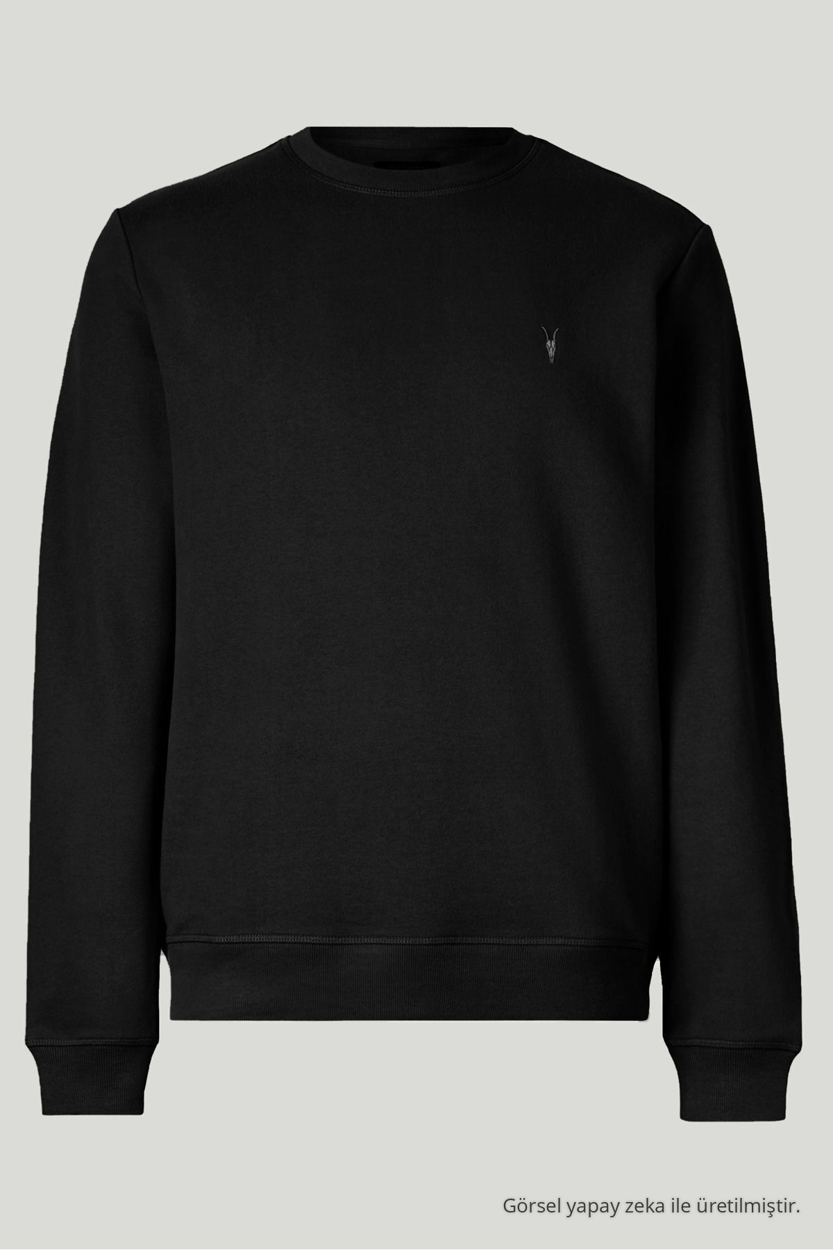 Erkek 3-lü Siyah-indigo-cagla Sweatshirt Basic Bisiklet Yaka 6