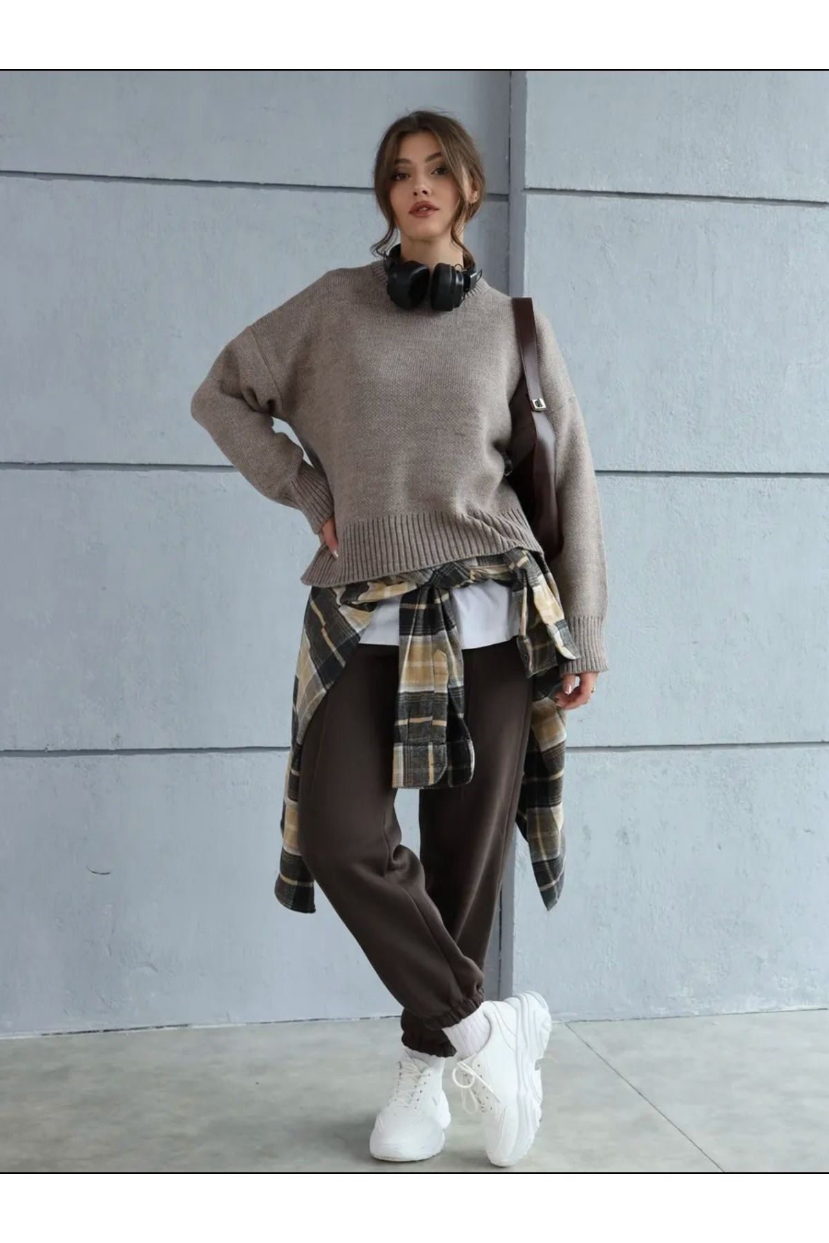 Vizon Bisiklet Yaka Oversize Triko Kazak 5