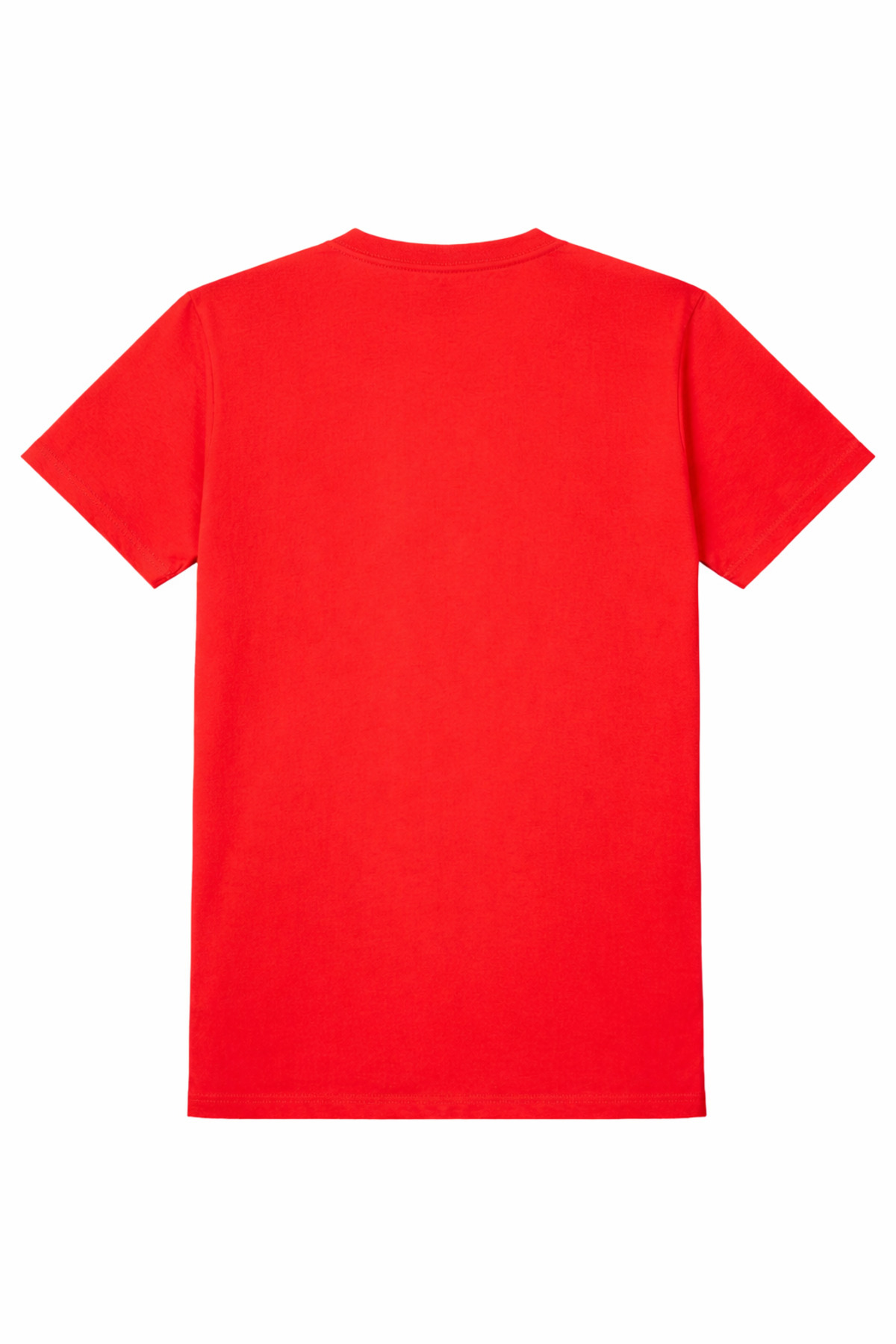 Erkek KIRMIZI %100 Pamuk Slim Fit Bisiklet Yaka Kısa Kollu Tişört 6
