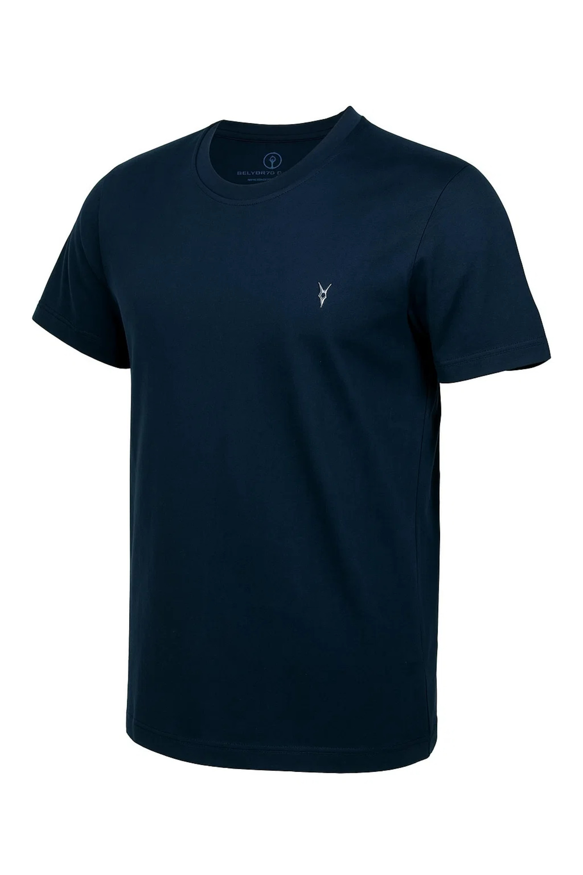 Erkek LACİVERT %100 Pamuk Slim Fit Bisiklet Yaka Kısa Kollu Tişört 5