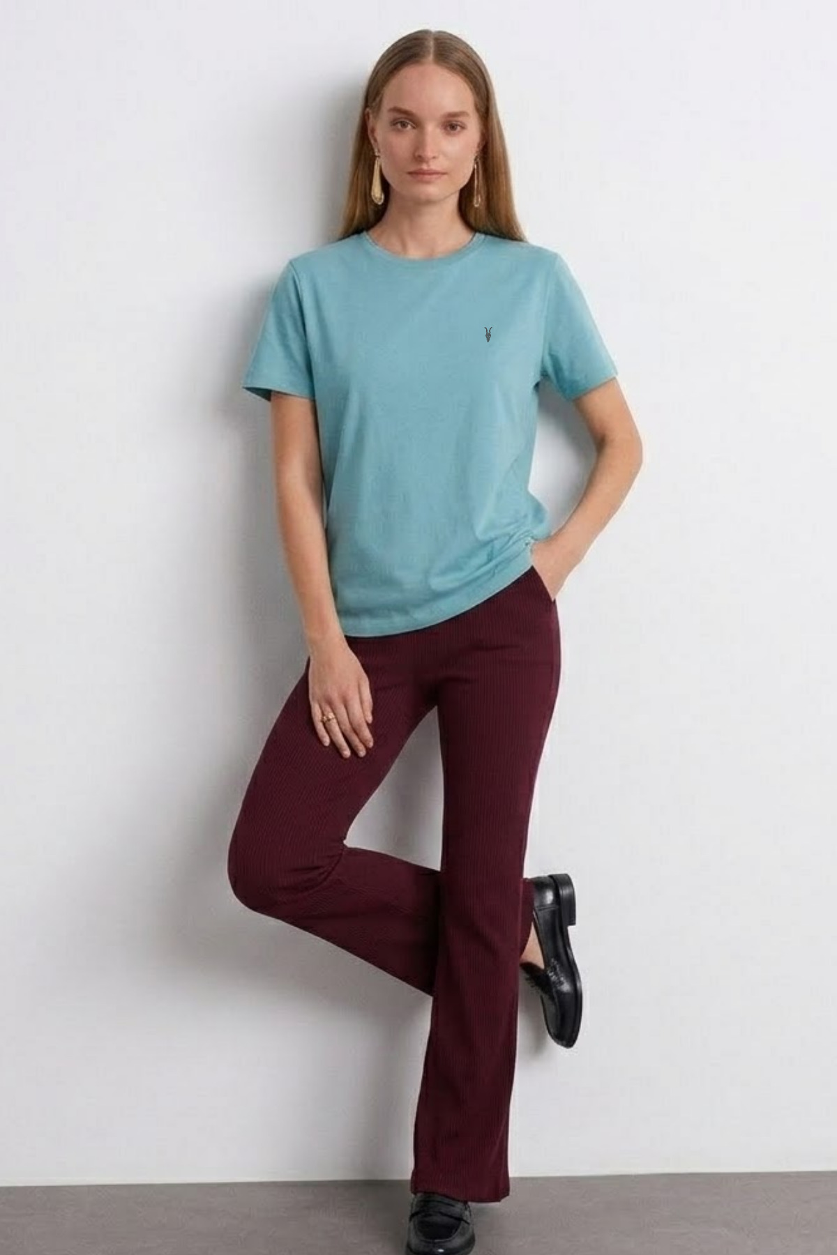 Kadın Comfort Fit Basic Çağla Bol Tişört 4