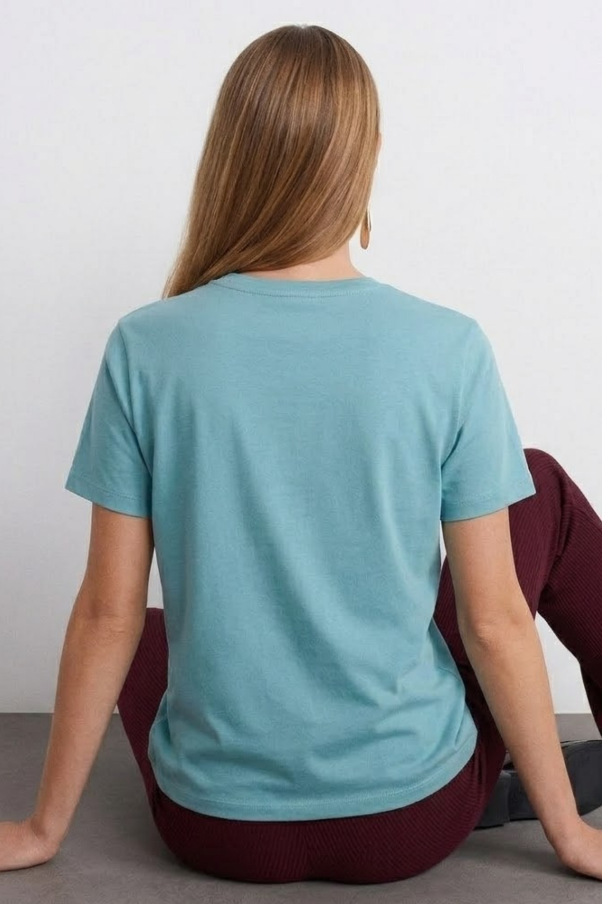 Kadın Comfort Fit Basic Çağla Bol Tişört 3