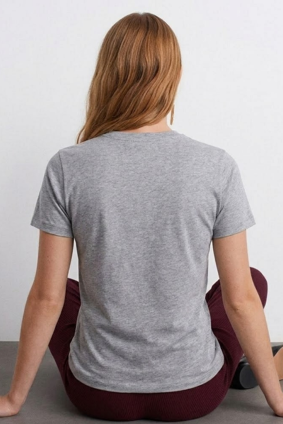 Kadın Comfort Fit Basic M.Gri Bol Tişört GRİMELANJ 3